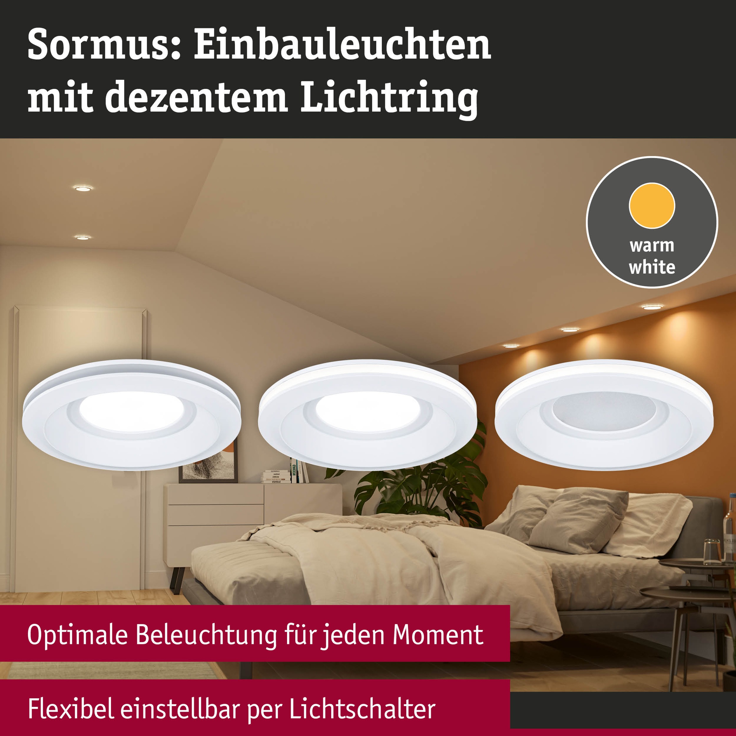 Paulmann LED Einbauleuchte »LED Einbauleuchte Sormus IP65 rund 100mm«, 1 flammig, Memoryfunktion