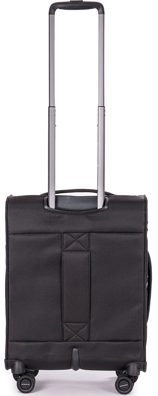 Stratic Weichgepäck-Trolley »Stratic Light + S, black«, 4 Rollen, Handgepäck Reisekoffer Reisegepäck TSA-Zahlenschloss