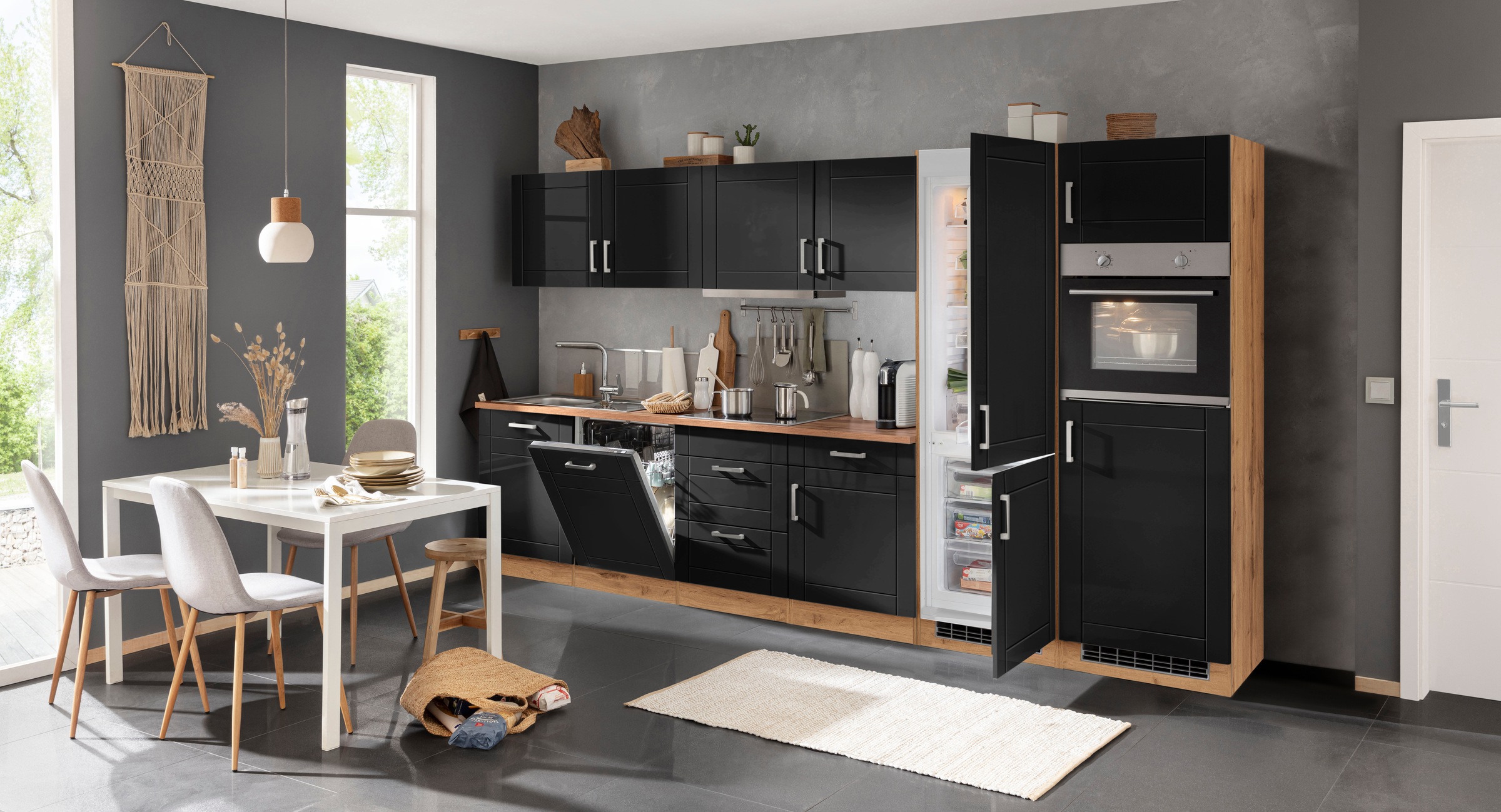 KOCHSTATION Küchenzeile »KS-Tinnum«, mit E-Geräten, Breite 360 cm