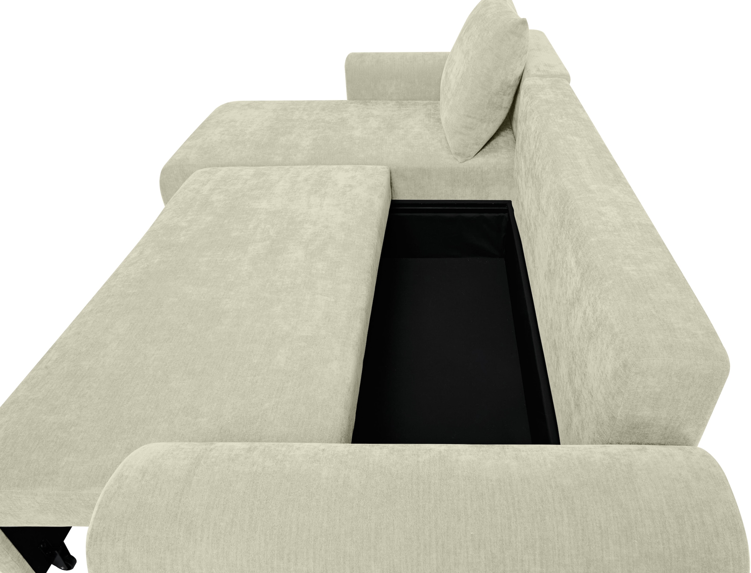 Home affaire Ecksofa »Nortrud-Uni, 241 cm, L-Form, mit Schlaffunktion u. Bettkasten« Recamiere rechts / links montierbar, Feinstruktur-Bezug