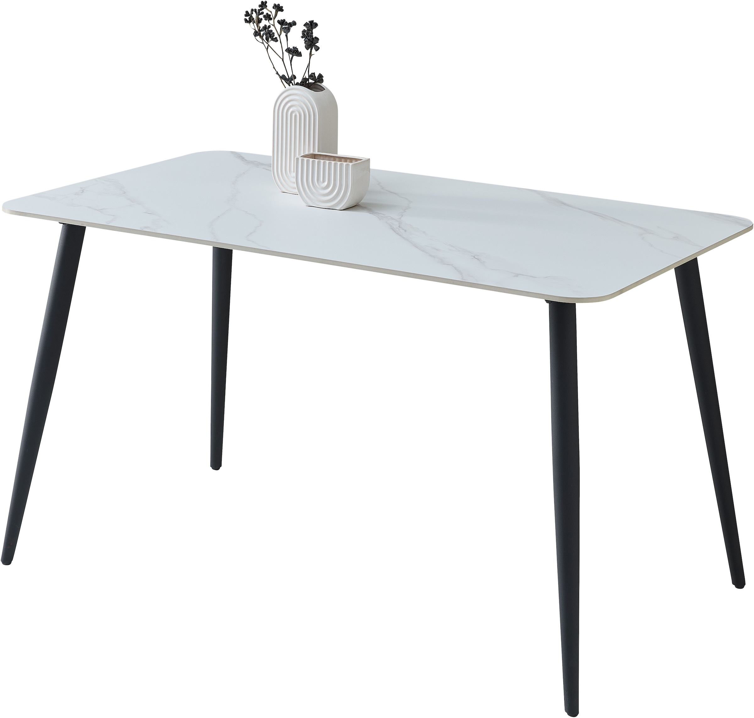 Stolkom Esstisch »Cody Esszimmertisch Keramik, Weiß marmoriert, BxHxT 140x7 günstig online kaufen