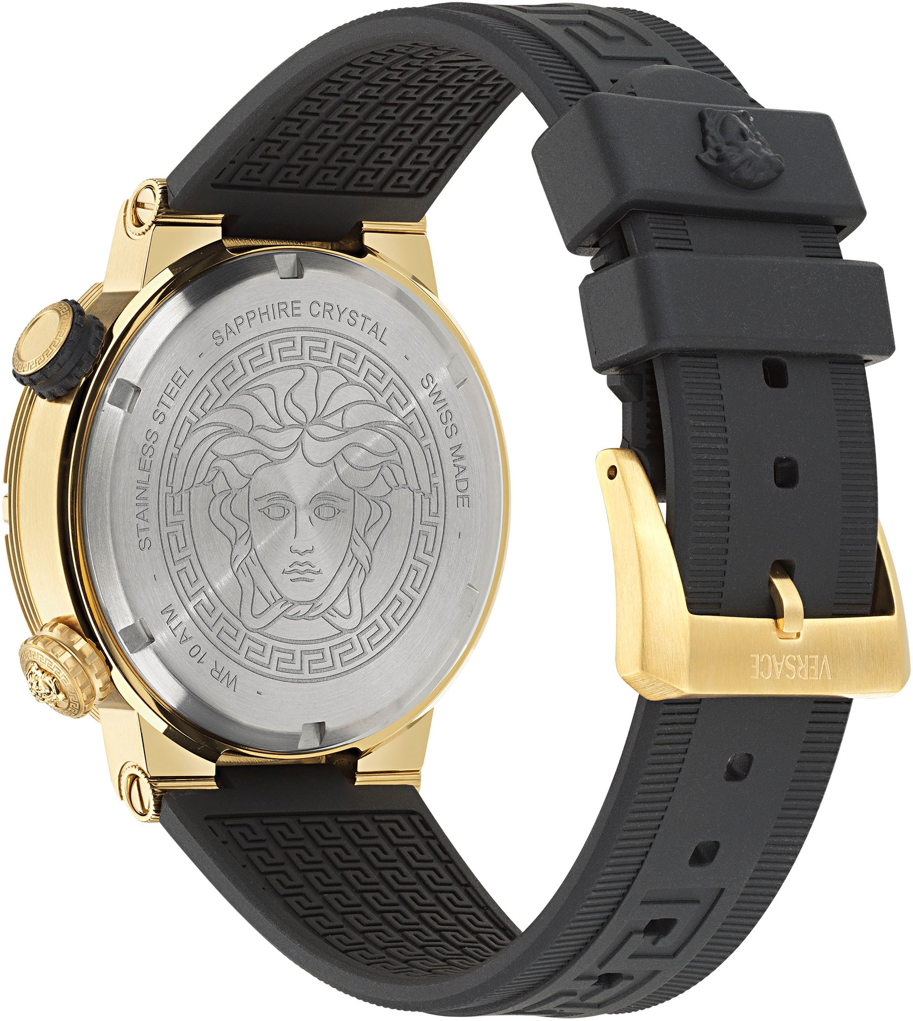 Versace Chronograph »GRECA LOGO DIVER«, Quarzuhr, Armbanduhr, Herrenuhr, Datum, Stoppfunktion, Swiss Made