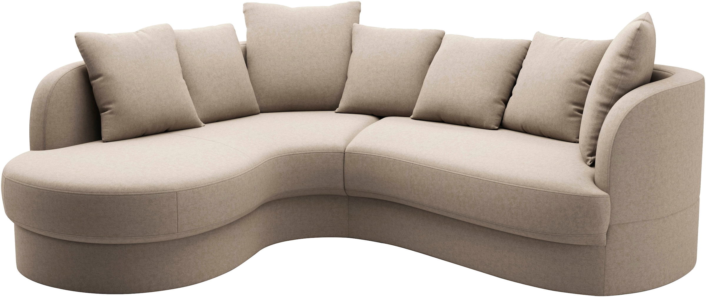sit&more Ecksofa »Samba L-Form«, moderne organische Form, inkl. 7 loser Rückenkissen