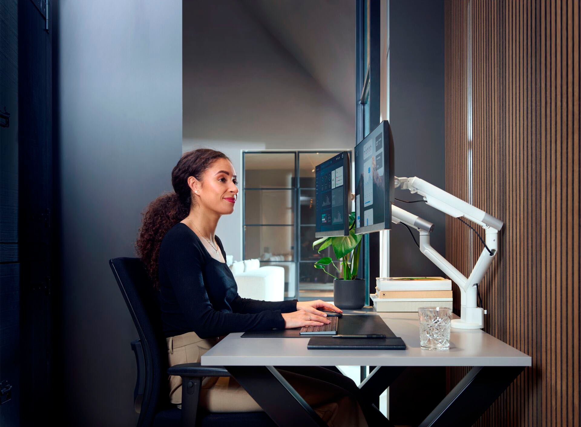 One for All Monitor-Halterung »Design Dual«, bis 89 cm Zoll