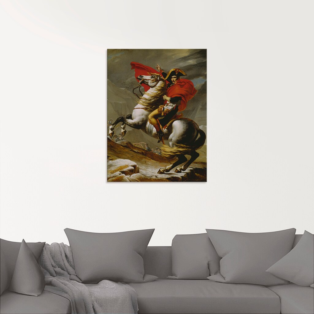 Artland Glasbild »Napoleon bei der Überquerung der Alpen.«, Menschen, (1 St.)