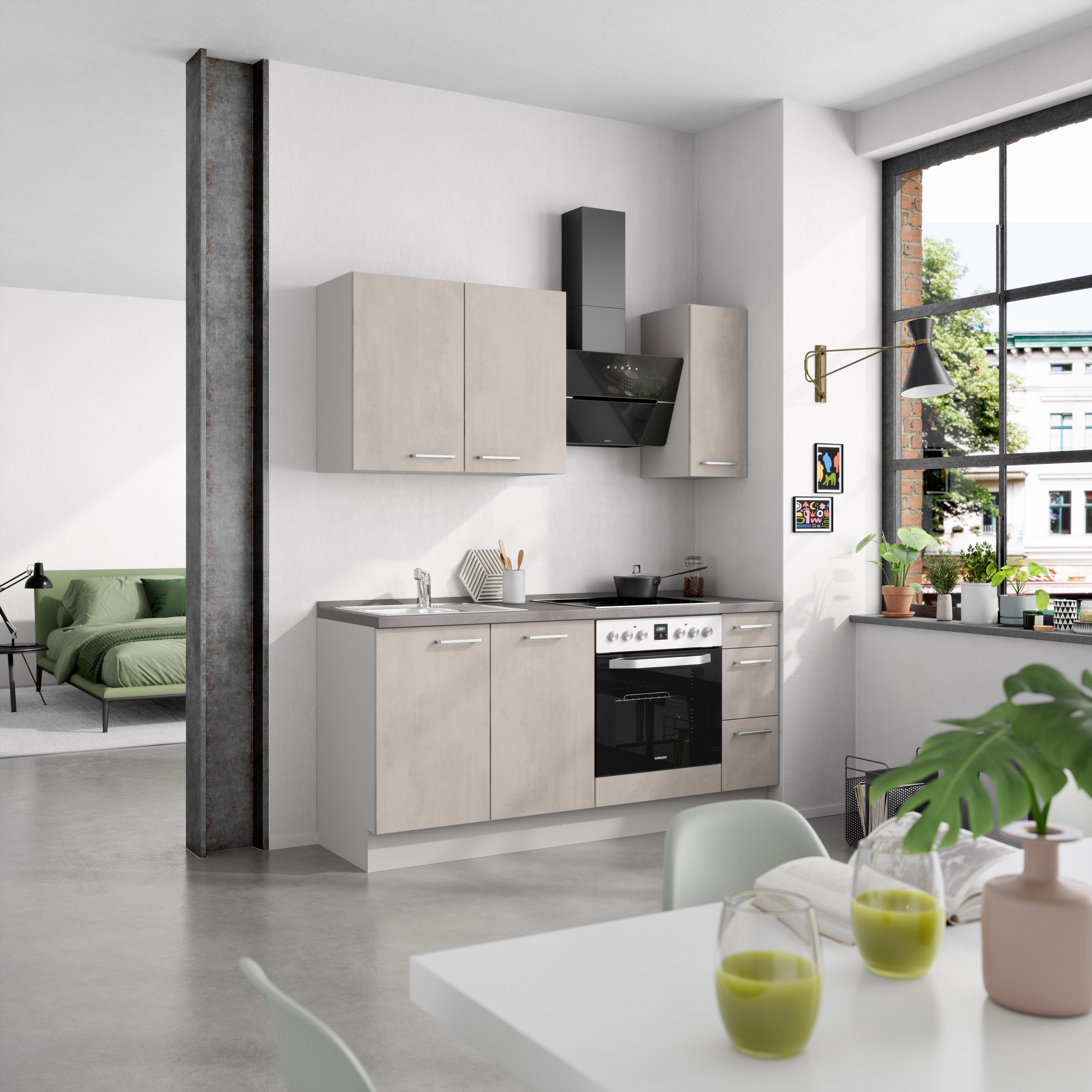 nobilia® Küchenzeile »"Riva II"«, vormontiert, Ausrichtung wählbar, Breite 180 cm, wahlw. mit E-Geräten
