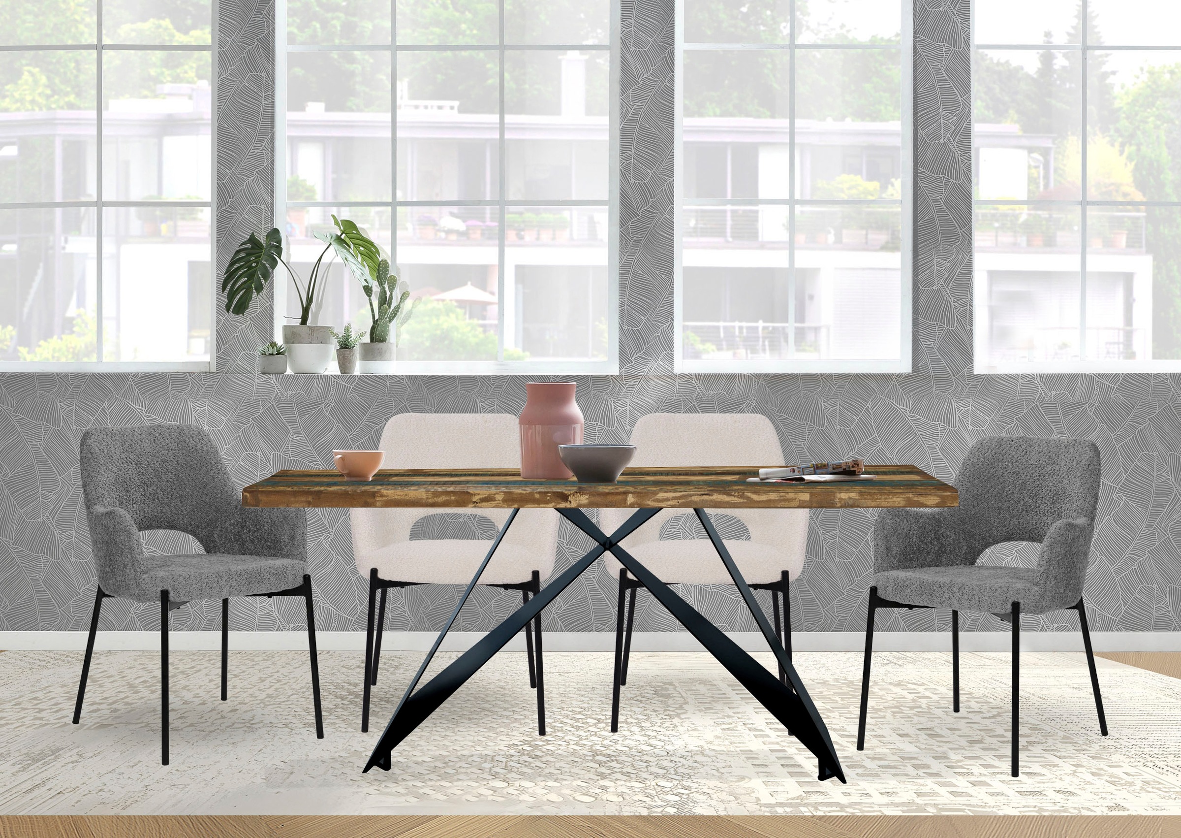 SIT Esstisch 1 Stk. tlg. aus bunt lackiertem Altholz