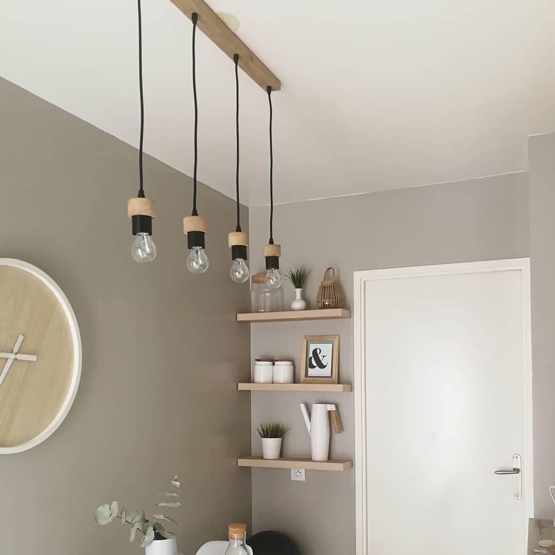 BRITOP LIGHTING Pendelleuchte »CLARTE«, 4 flammig, Leuchtmittel E27 | Leuchtmittel wechselbar-ohne Leuchtmittel, Naturprodukt aus Eichenholz mit FSC®-Zertifikat