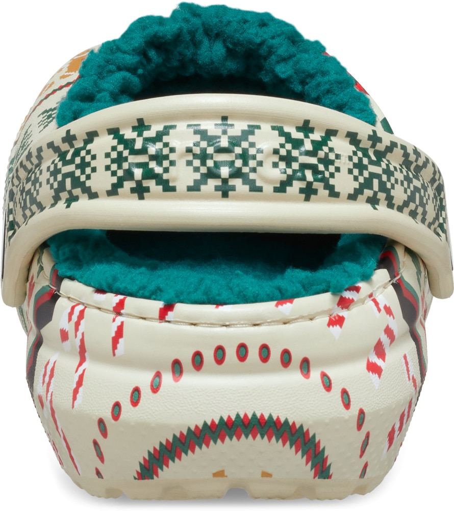 Crocs Clog »Classic Lined Isle Clog K«, Weihnachtsschuh, Hausschuh mit buntem Festive Print