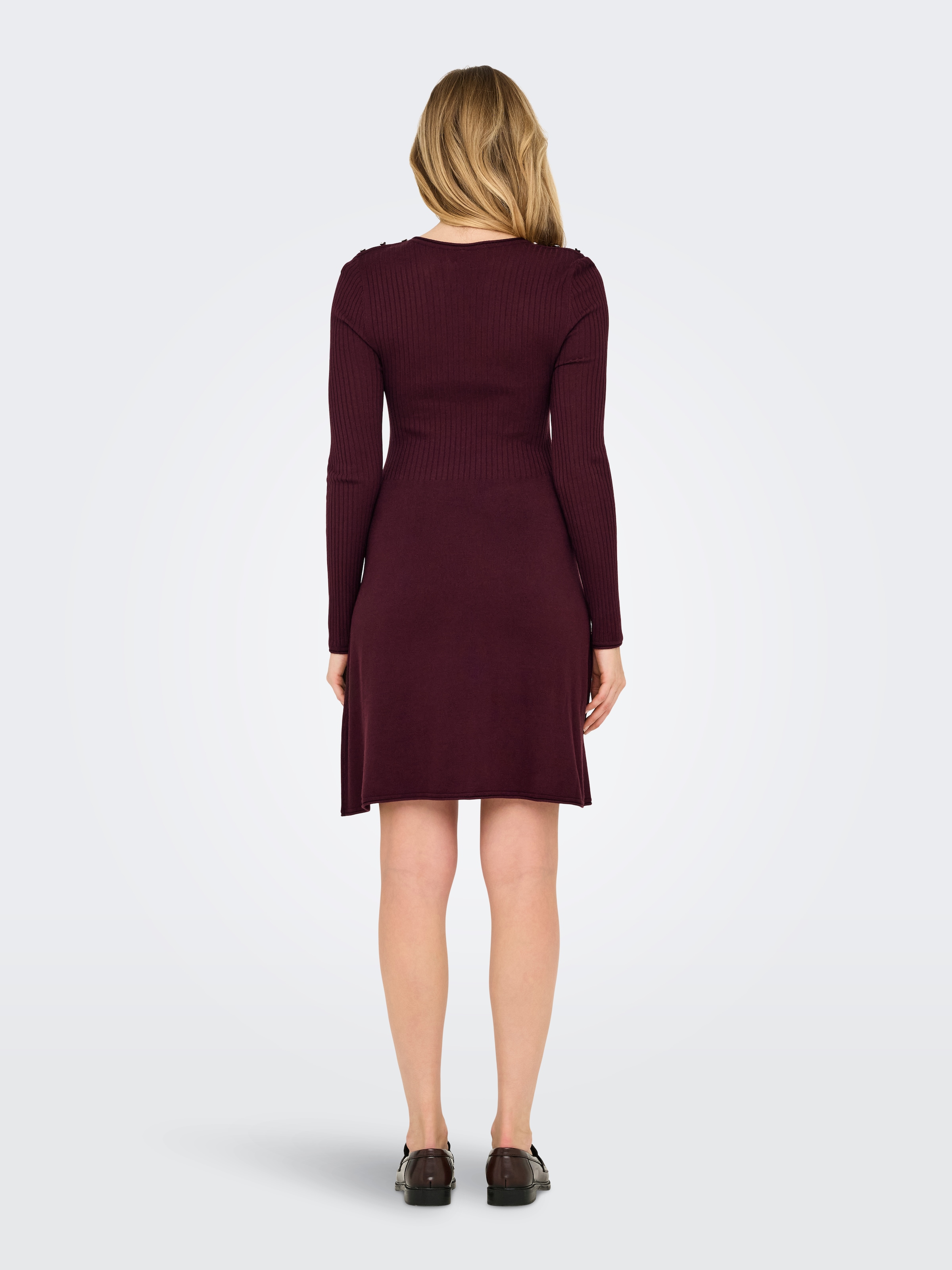 ONLY Midikleid »ONLMILA SL BUTTON O-NECK DRESS EX KNT«