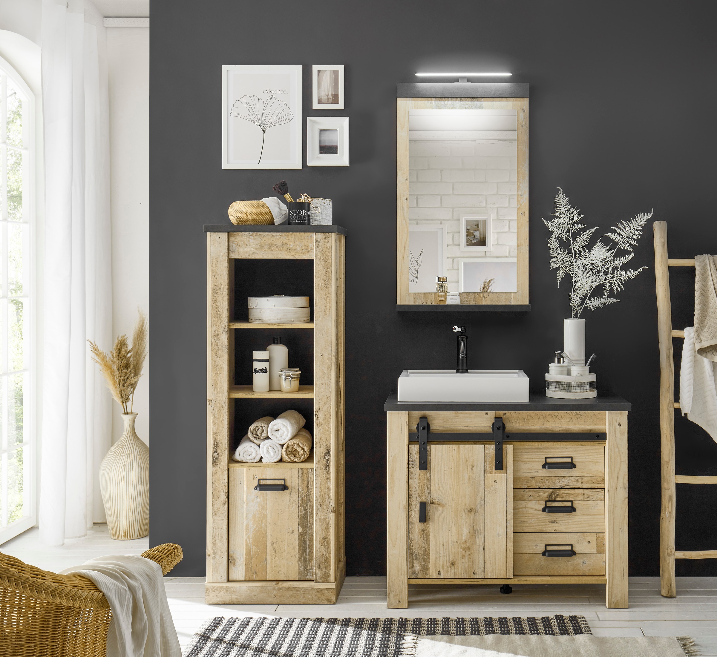 Home affaire Badmöbel-Set »SHERWOOD, Bad im modernen Design, 3-teiliges Bad günstig online kaufen