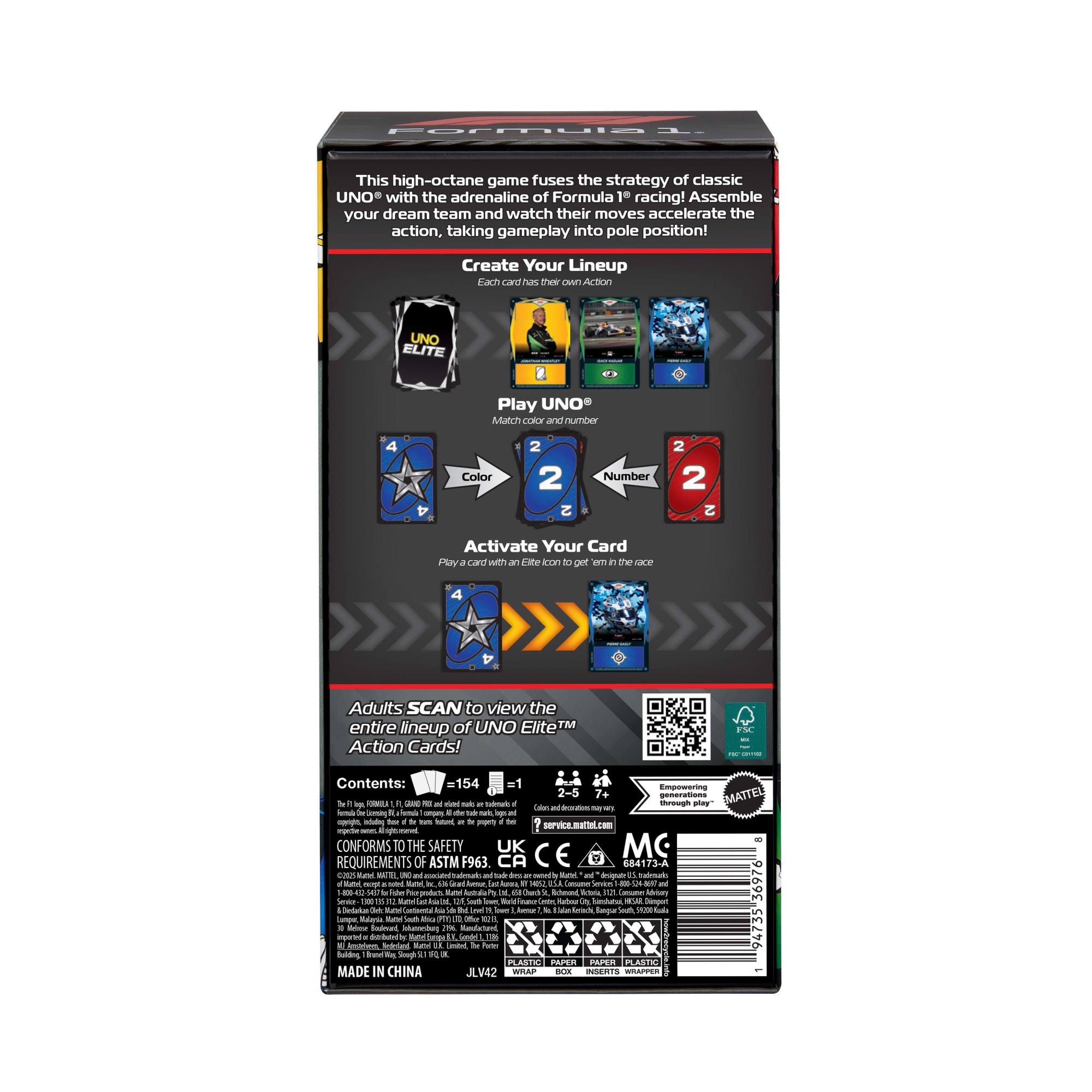 Mattel games Spiel »UNO Elite F1 Starter-Set«