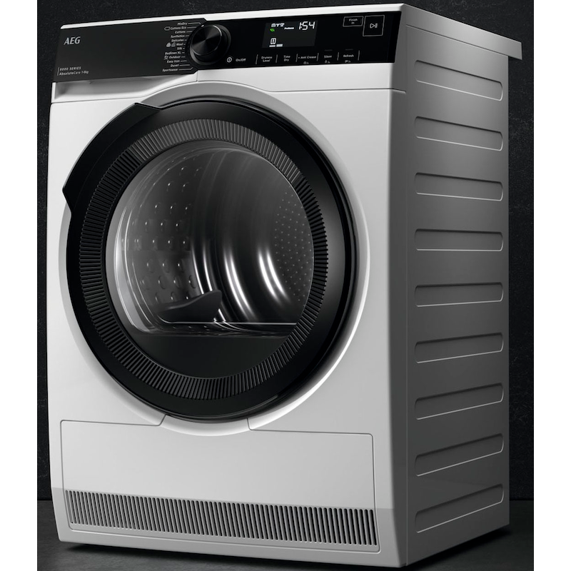 AEG Wärmepumpentrockner »TR8775780« AbsoluteCare : jetzt auch Wolle und Seide trocknen ohne Einlaufen weiß MixDry trocknet deine Kleidungsstücke...