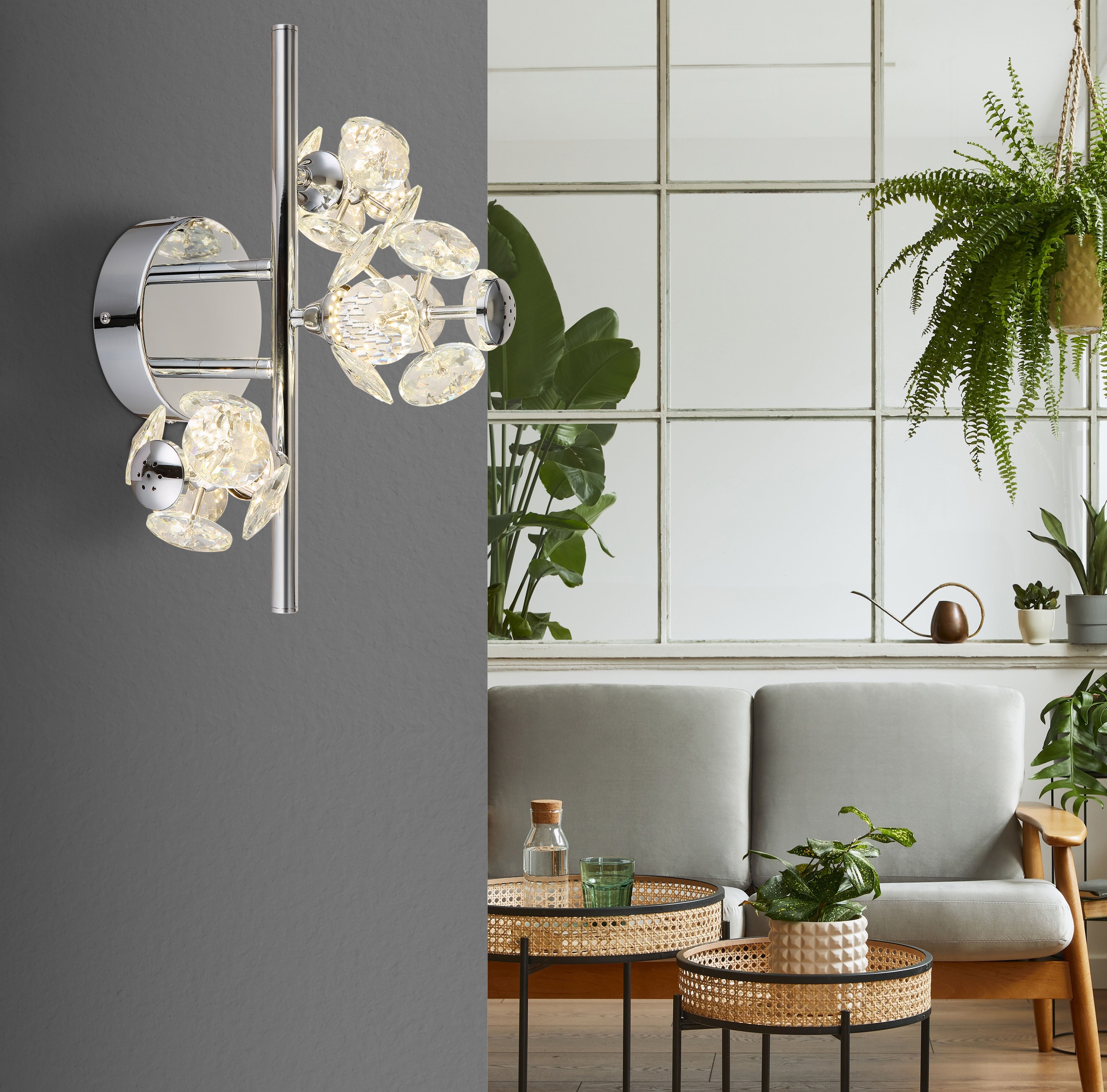 GLOBO LIGHTING Wandleuchte »VIRINA« LED-Modul 1 Stk. Warmweiß Wandlampe Wand Wohnzimmer Flur Wandbeleuchtung