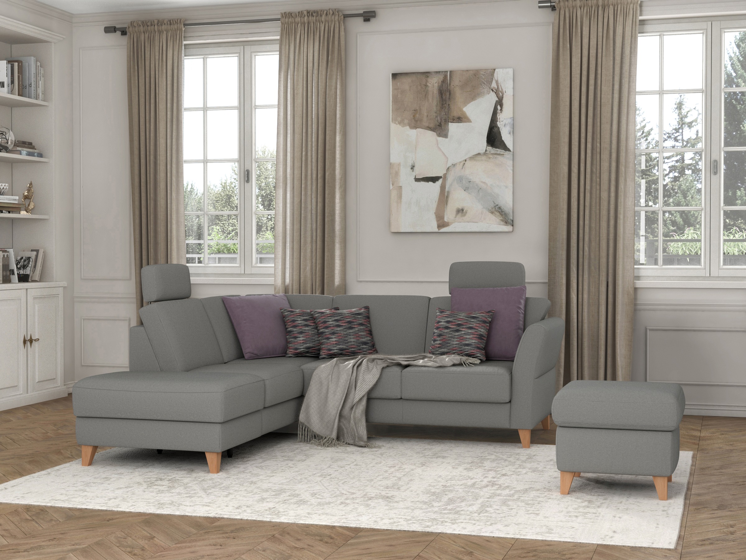 sit&more Ecksofa »Visby L-Form«, Wahlweise mit Bettfunktion und Stauraum, f günstig online kaufen