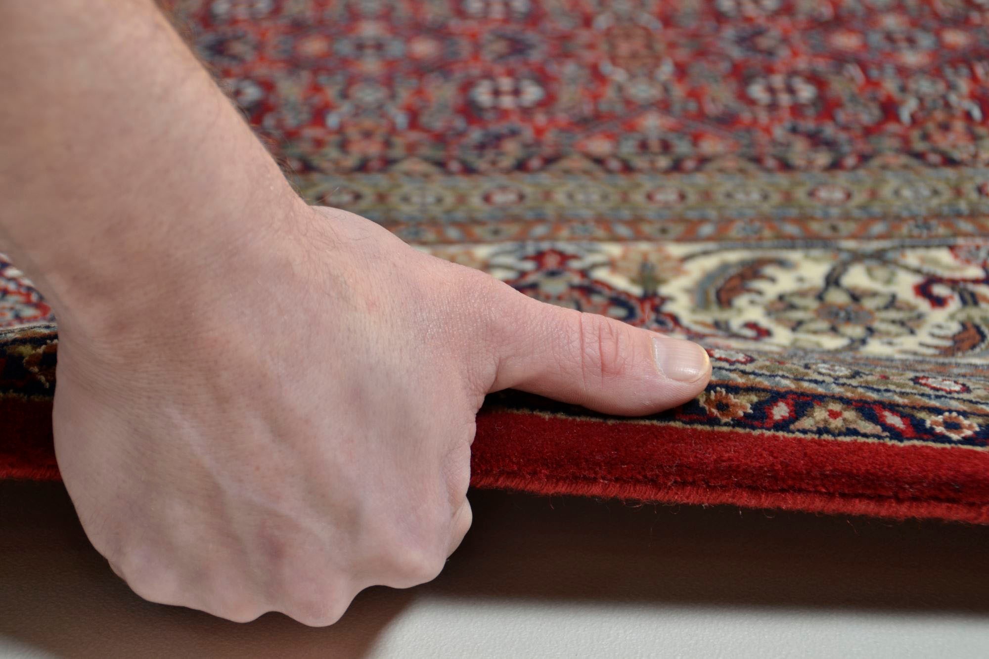 THEKO Orientteppich »Sirsa Seta Bidjar«, rechteckig, 12 mm Höhe, handgeknüpft, Material: 80% Wolle, 20% Seide, mit Fransen