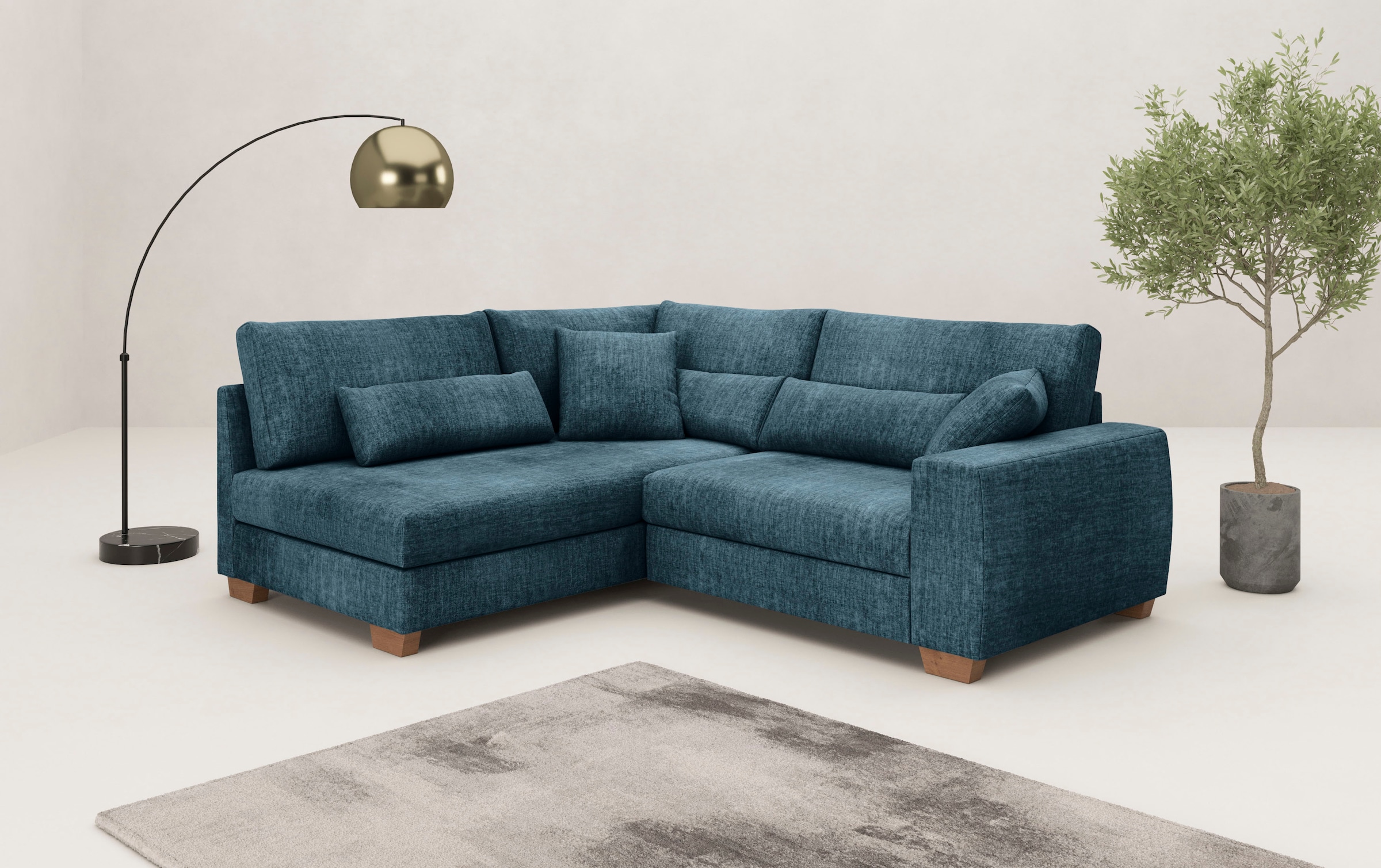 Mr. Couch Ecksofa »Helena L-Form«, Mit Federkern, wahlweise mit Bettfunktio günstig online kaufen