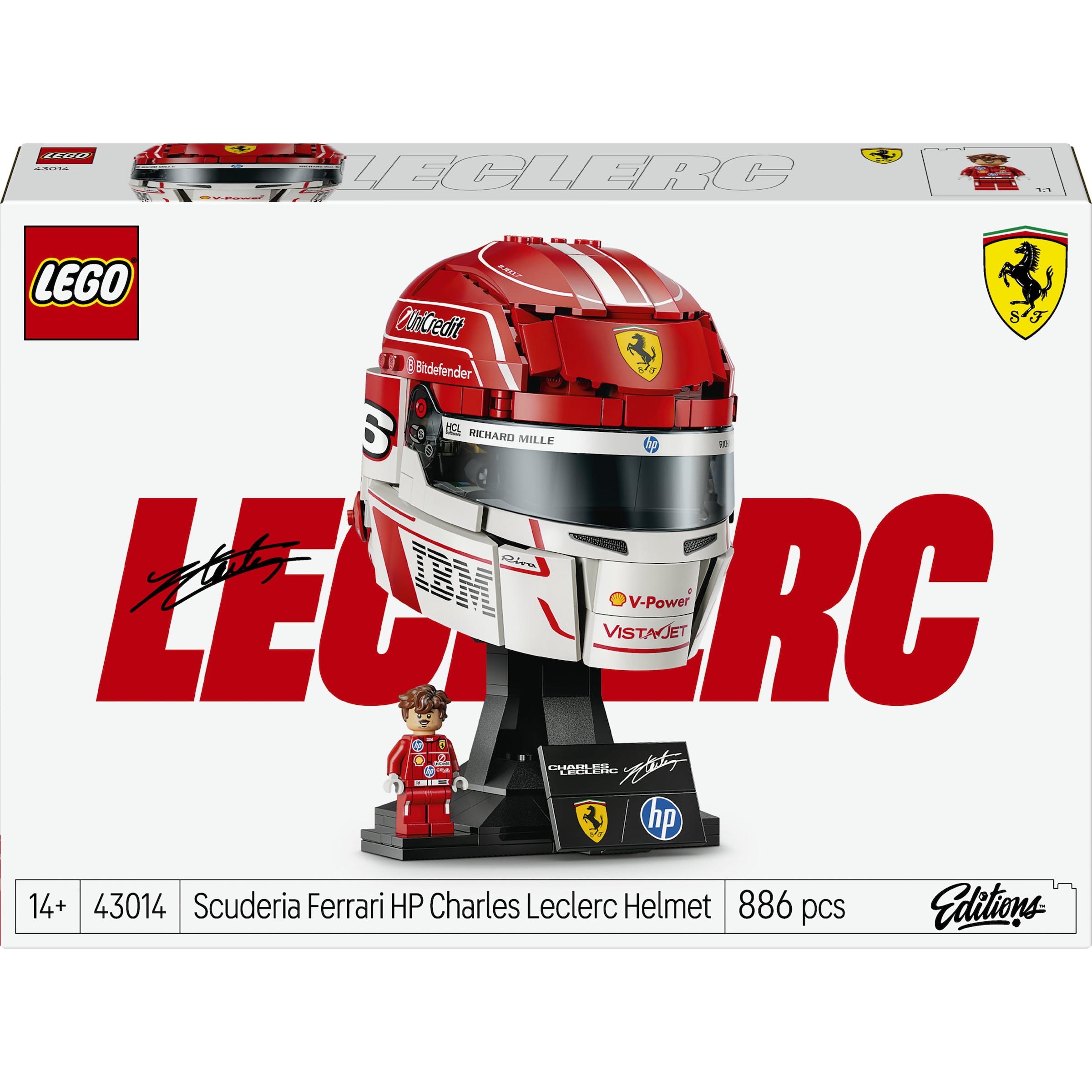 LEGO® Konstruktionsspielsteine »Scuderia Ferrari HP Charles Leclerc Helm (43014)« LEGO Editions Formula 1