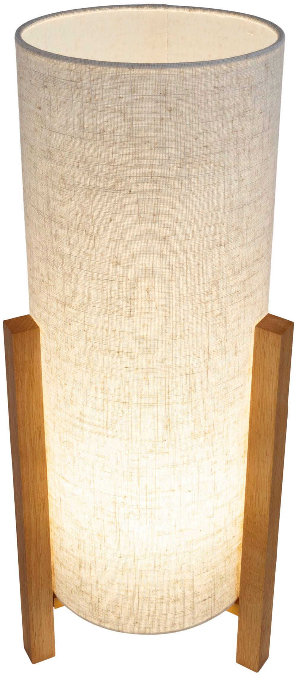näve Tischleuchte »Matida«, 1 flammig, Leuchtmittel E27 | ohne Leuchtmittel, 1xE27 exkl., Holzgestell, Textilschirm natur, H: ca. 110cm, D: ca.20cm