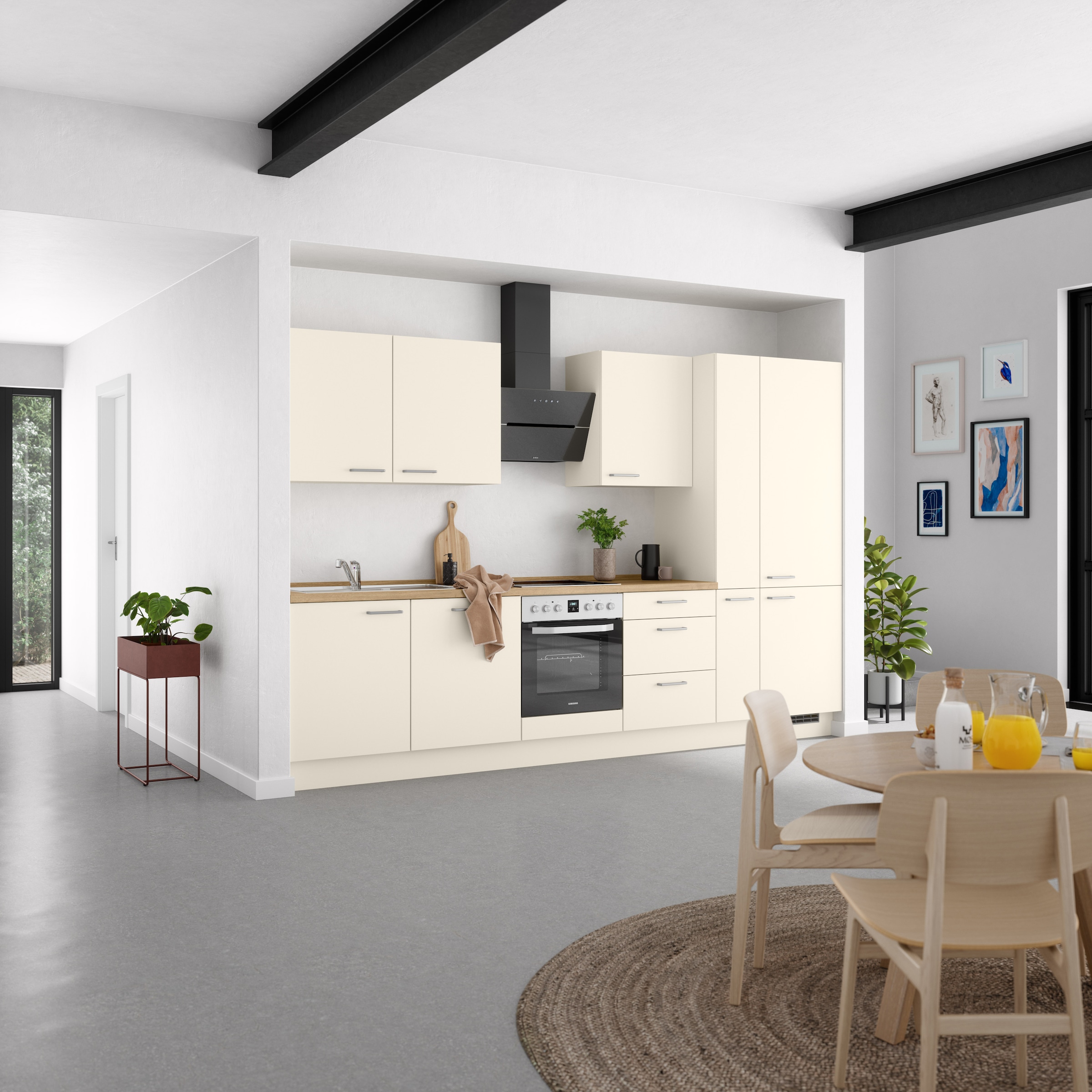nobilia® Küchenzeile »"Touch II"«, vormontiert, Ausrichtung wählbar, Breite 330 cm, wahlw. mit E-Geräten
