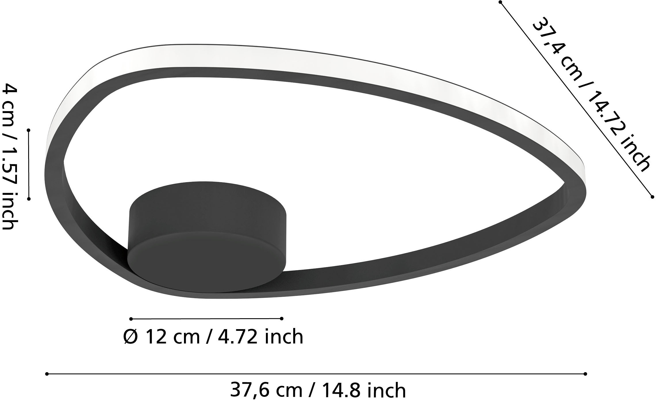 EGLO LED Deckenleuchte »MOSCHELLA Deckenlampe - Stahl, Alu - LED - 9,7W - IP20« LED-Modul 1 Stk. Kaltweiß | Neutralweiß | Warmweiß Wohzimmerlampe, Esszimmerlampe, Flur, Schlafzimmer, H4 x Ø37,5 cm