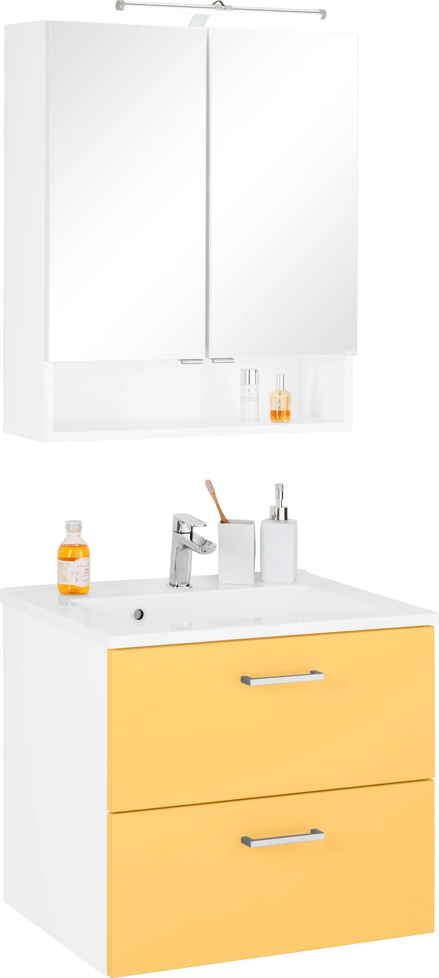 welltime Badmöbel-Set »Ribera«, (2 St.), Spiegelschrank Breite 60 cm, Wasch günstig online kaufen