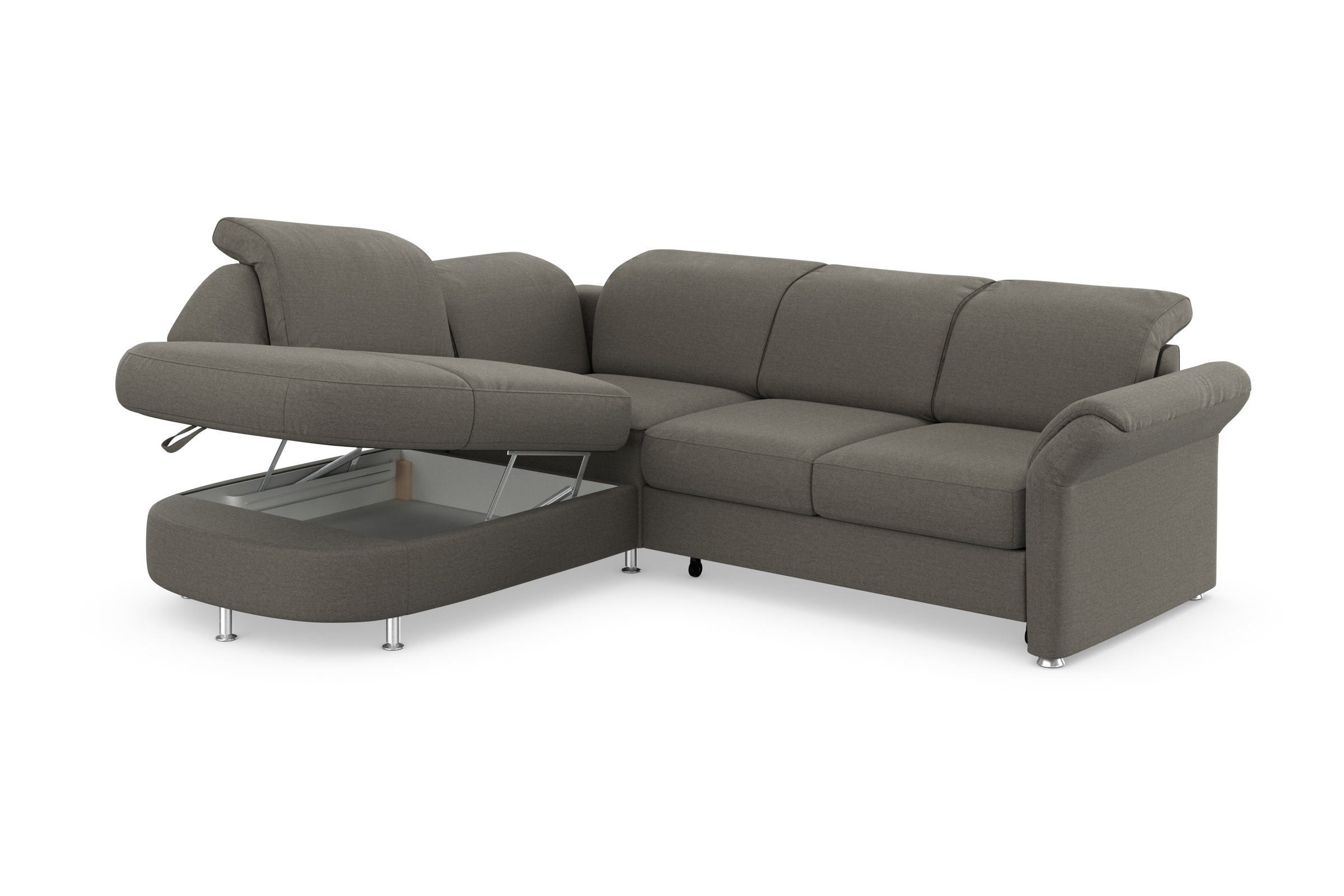 sit&more Ecksofa »Apulia L-Form«, wahlweise Bettfunktion, Bettkasten und Kopf- und Armteilverstellung