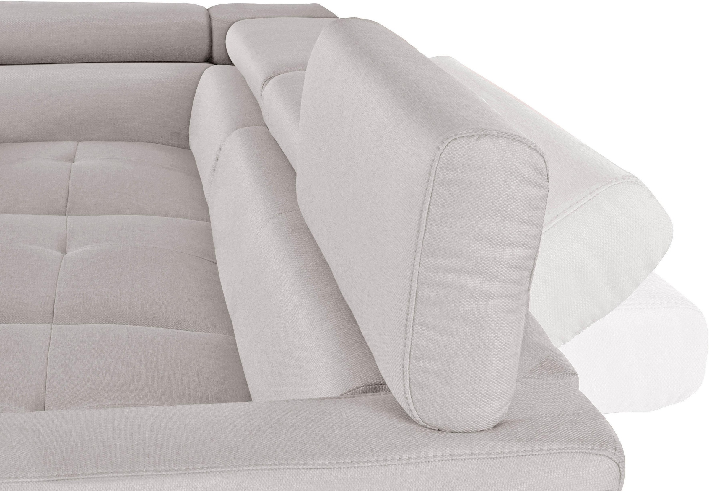 COTTA Ecksofa »Sammy L-Form«, mit Kopfteilverstellung, wahlweise mit Bettfunktion & Bettkasten