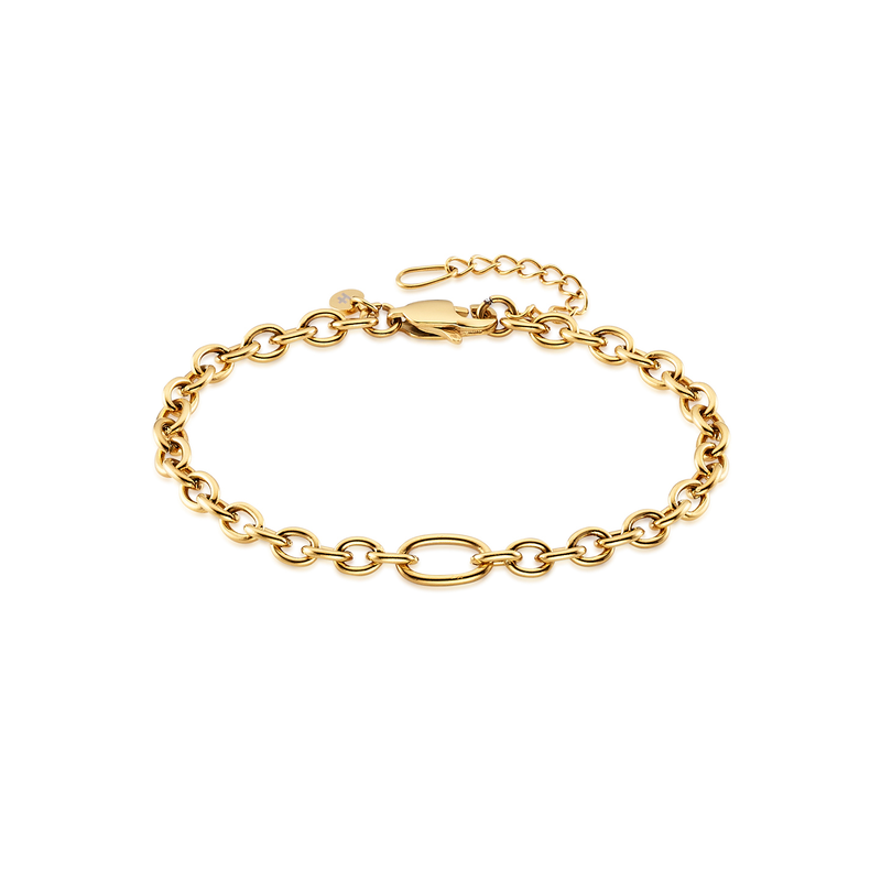 HECHTER PARIS Edelstahlarmband »Schmuck Geschenk Edelstahl Armkette Ankerkette« gelbgoldfarben 20 cm Chain Armschmuck von HECHTER PARIS