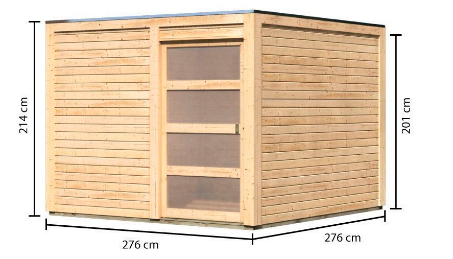 Karibu Gartenhaus »Quellsee 2«, naturbelassen oder terragrau