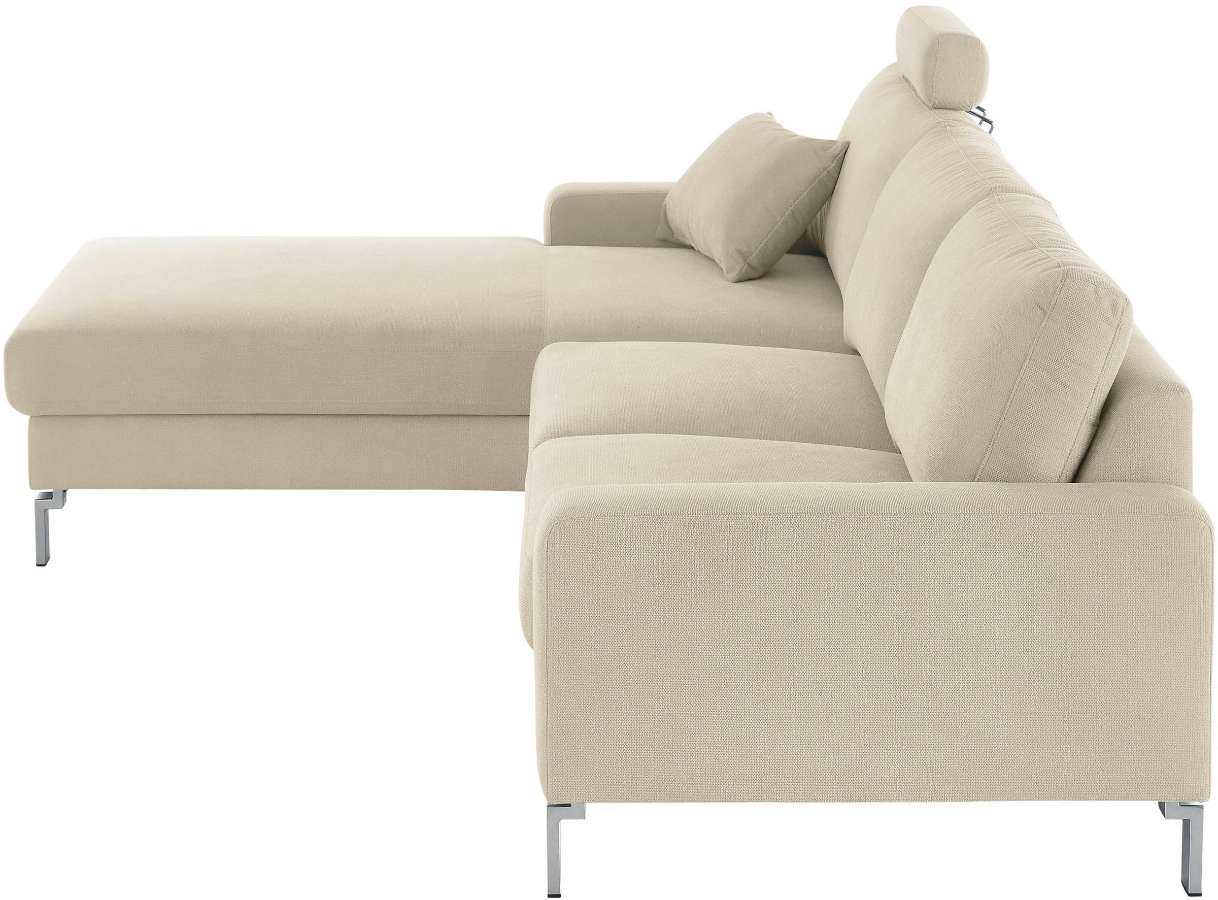 3C Candy Ecksofa »Lecce, wahlweise PUR-Schaumstoff oder Tonnentaschenfederkern« Bett im 2,5-Sitzer, teilmotorische Schlaffunktion im Longchair, L-Form