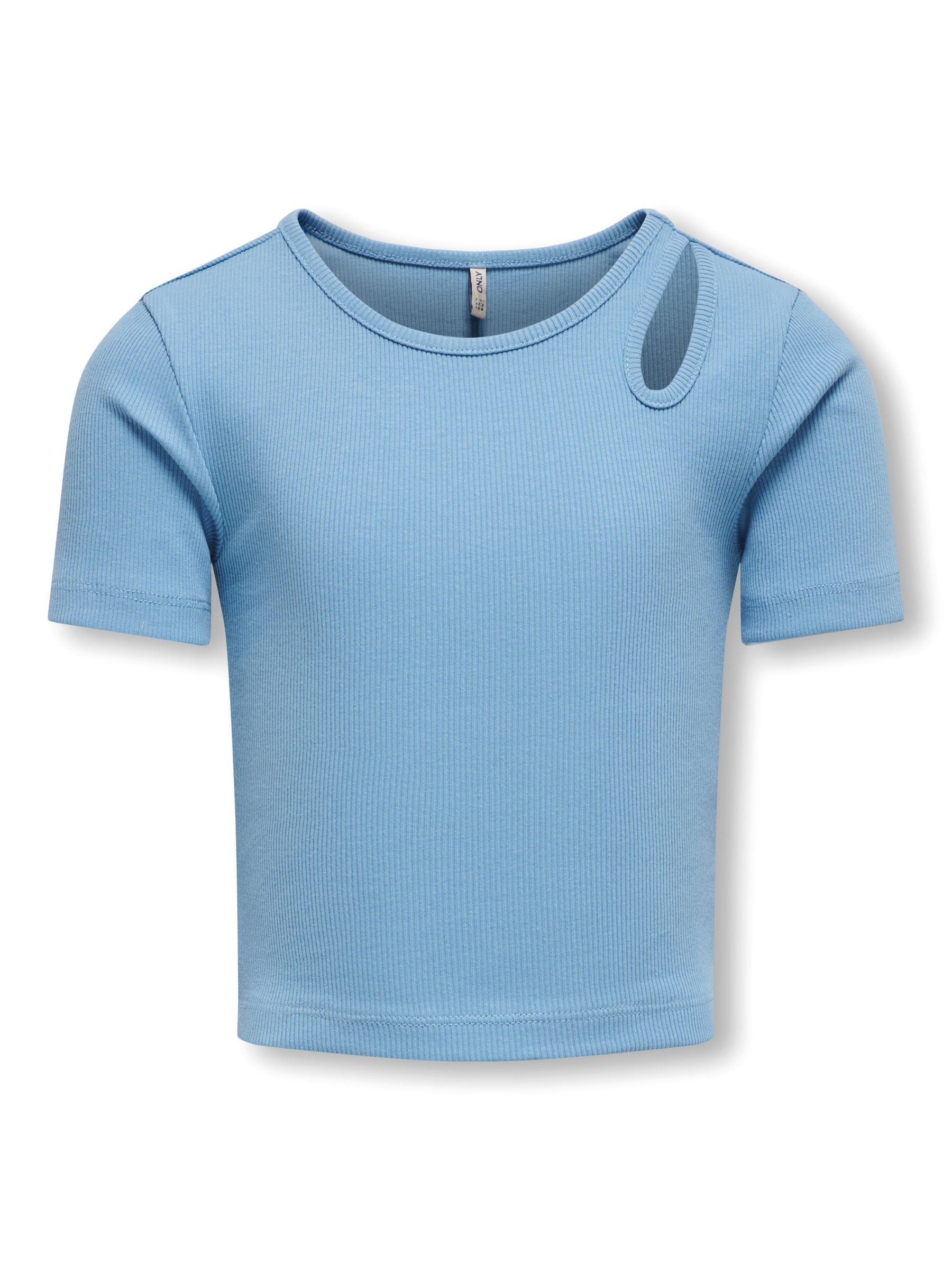 KIDS ONLY Kurzarmshirt »KOGNESSA S/S CUT OUT TOP BOX JRS NOOS«, mit tollem cut-out an der linken Schulter