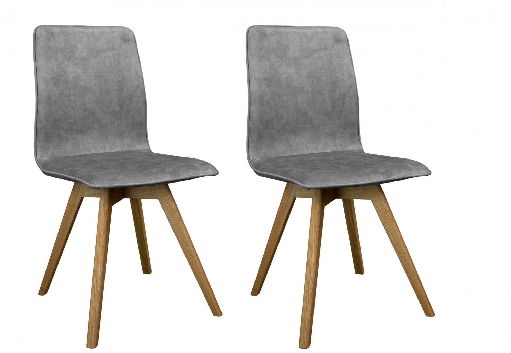 ANDAS Esszimmerstuhl »Rania« (Set) 2 Stk.Massivholzgestell, mit Keder hellgrau + Eiche Natur