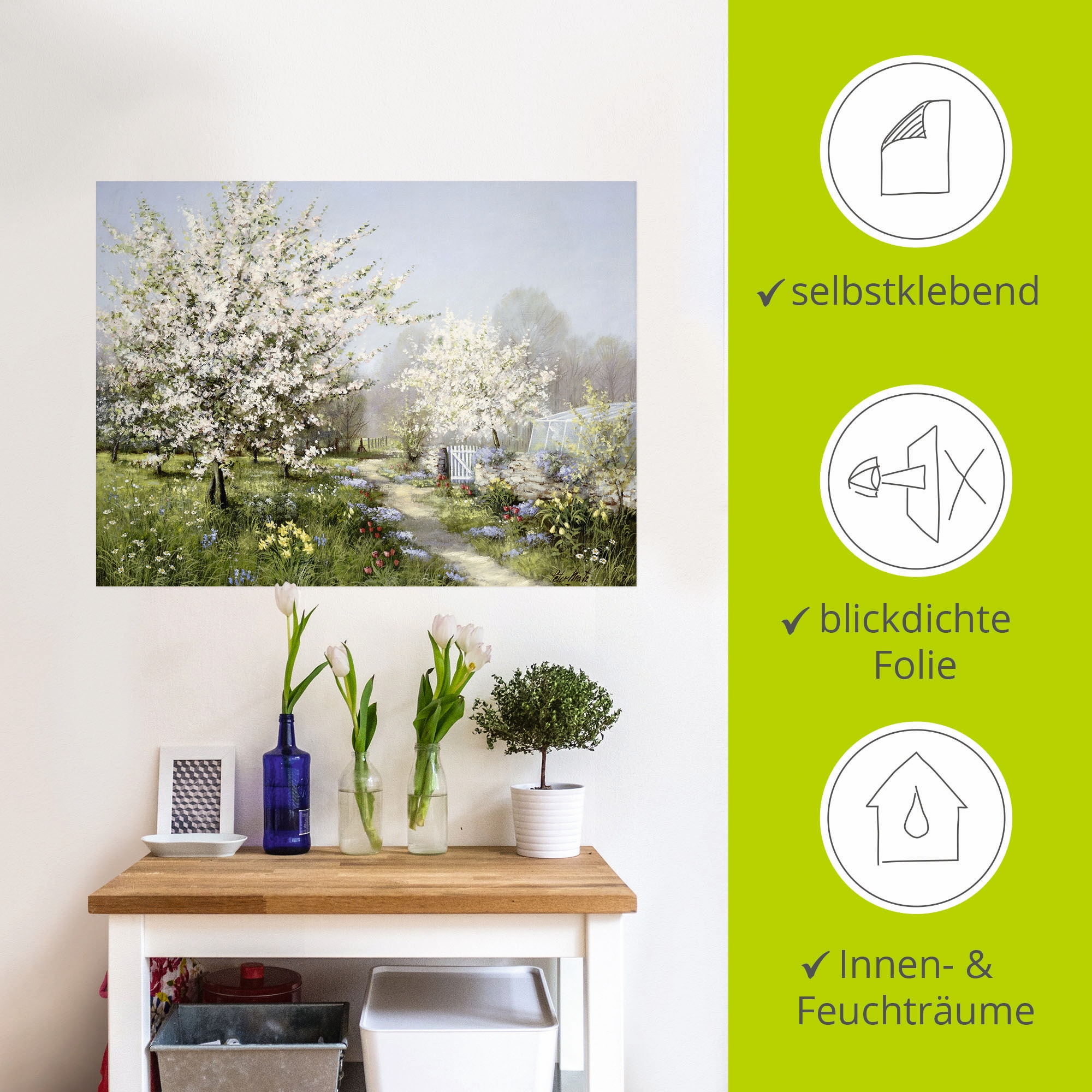 Artland Wandbild »Frühlingsblüten«, Wiesen & Bäume, (1 St.), als Leinwandbild, Poster, Wandaufkleber in verschied. Größen