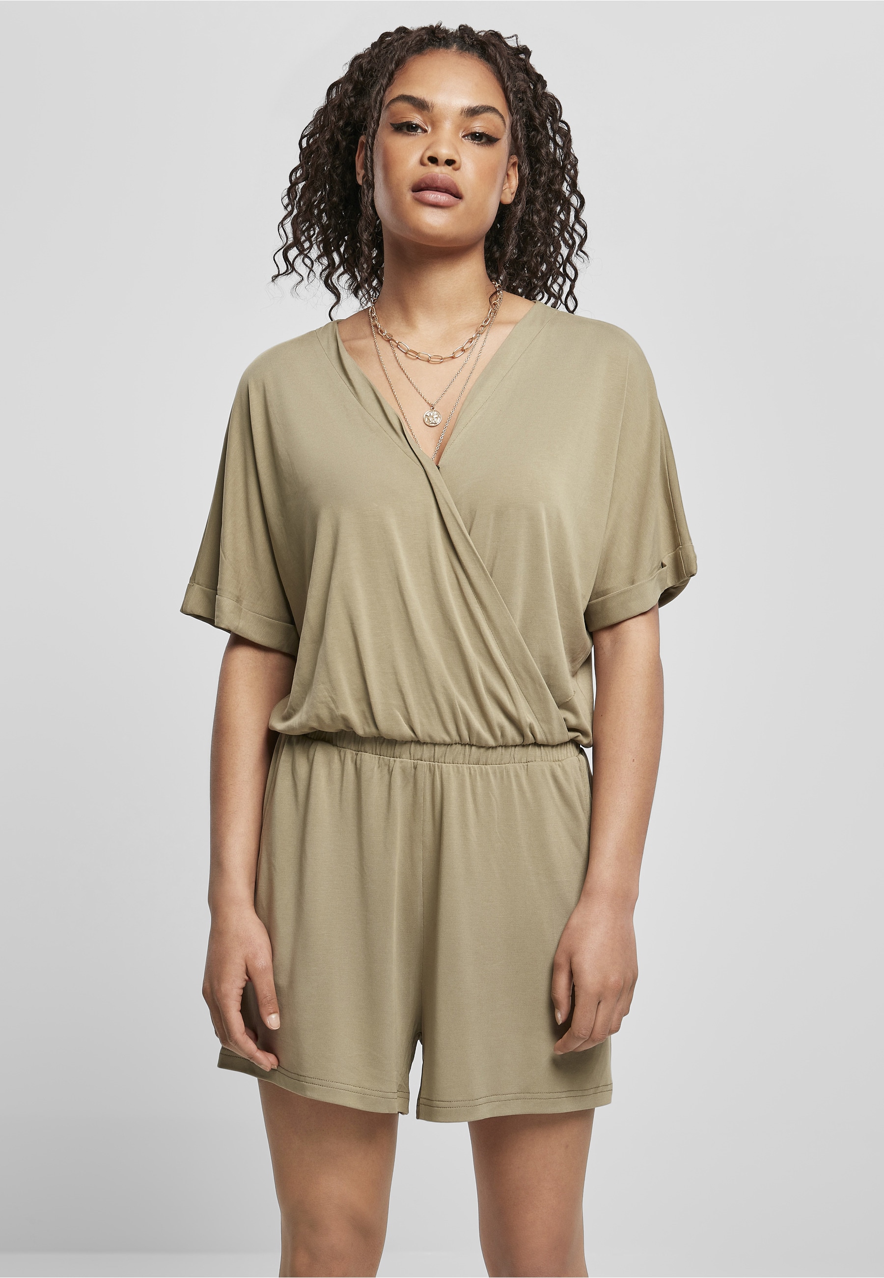 URBAN CLASSICS Jumpsuit »Urban Classics Damen Ladies Short Modal Jumpsuit« 1 Stk.