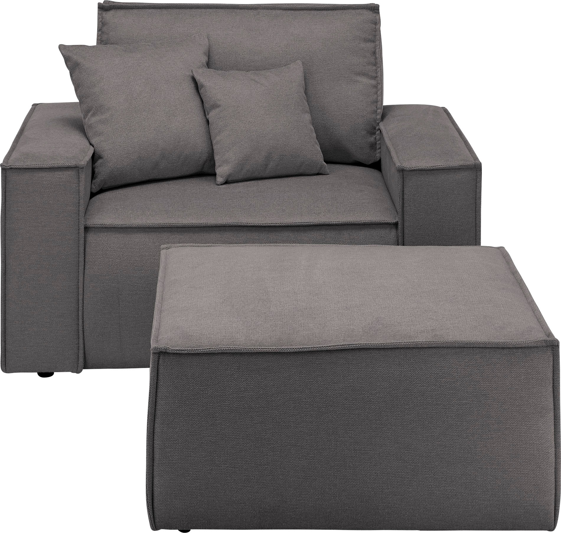 OTTO home Loveseat »FINNLEY, Loveseat & Hocker im Set, trendige Stoffe, ink günstig online kaufen