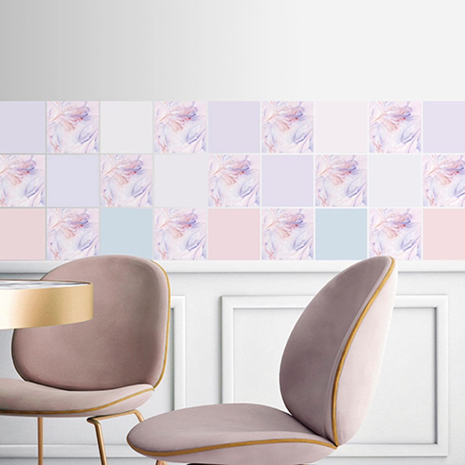 queence Fliesenaufkleber »Blumen«, (12 St.), Stickerfliesen, selbstklebend, Sticker, 12er Set