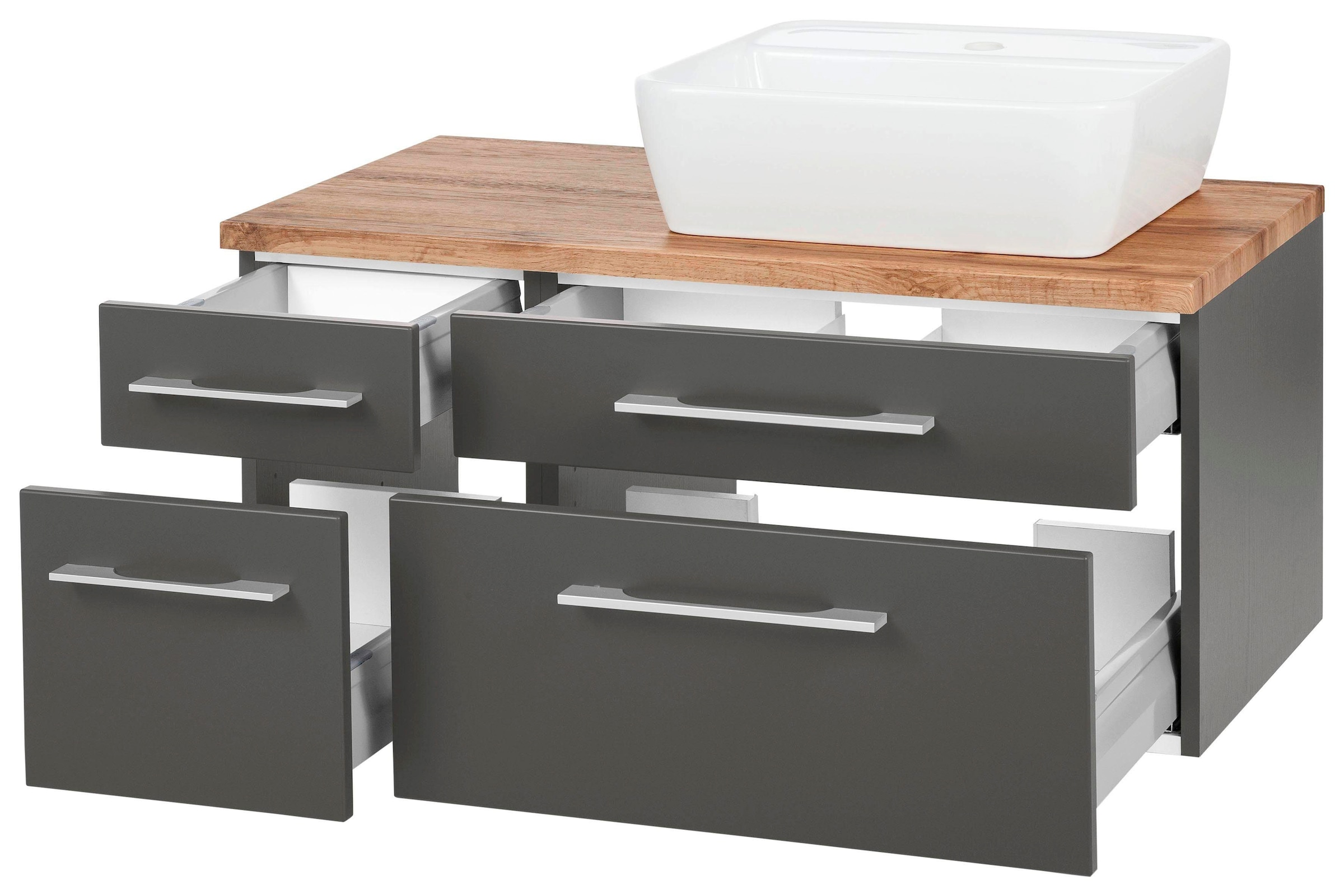 welltime Waschbeckenunterschrank »Davos«, Badmöbel, Waschtisch inkl. Waschbecken, Breite 90 cm