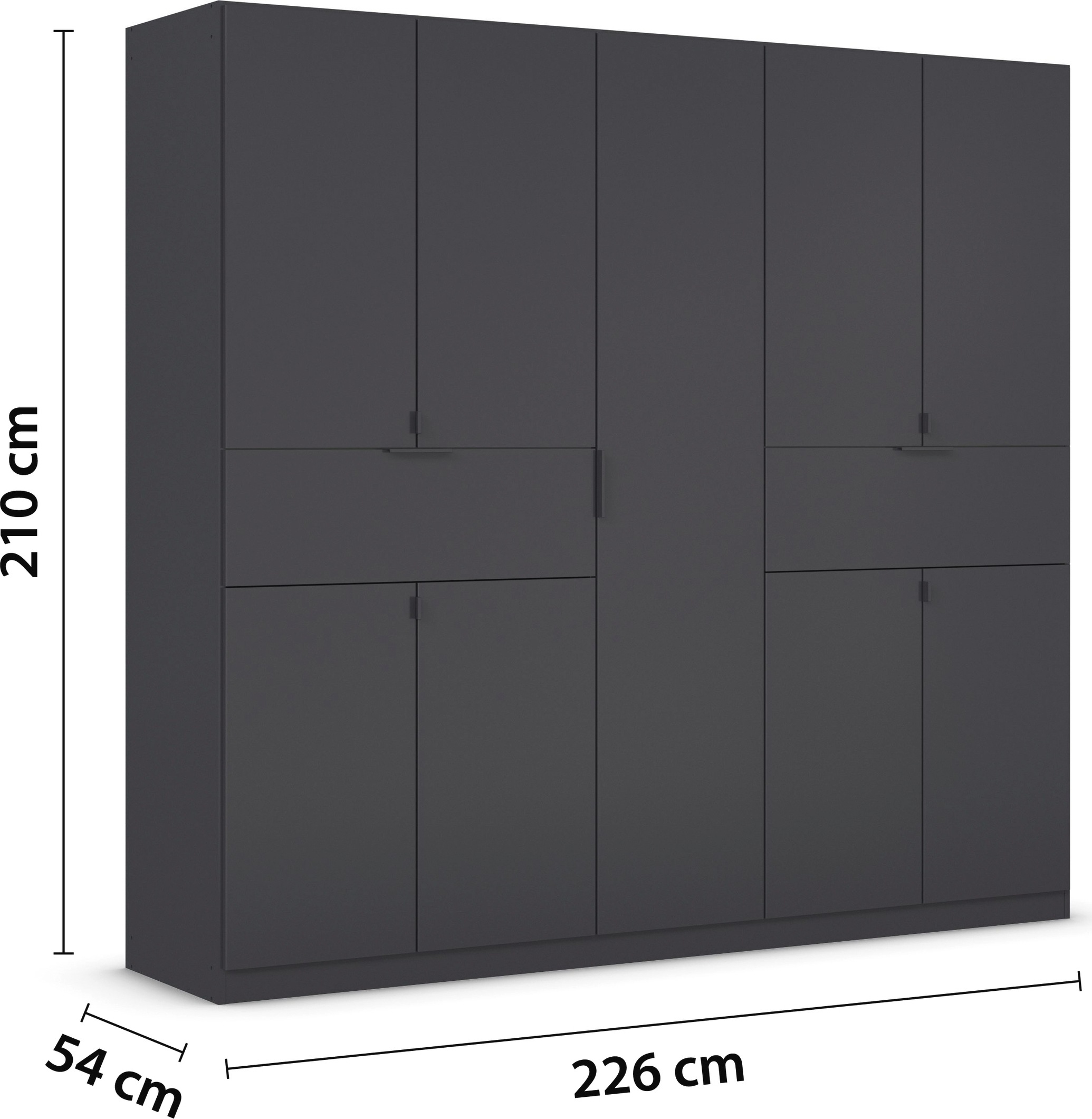 rauch Drehtürenschrank »Kleiderschrank Schrank Garderobe Wäscheschrank TICAO«, (Schubladen in der Höhe variabel positionierbar), mit 2 geräumigen Schubladen, viel Stauraum MADE IN GERMANY