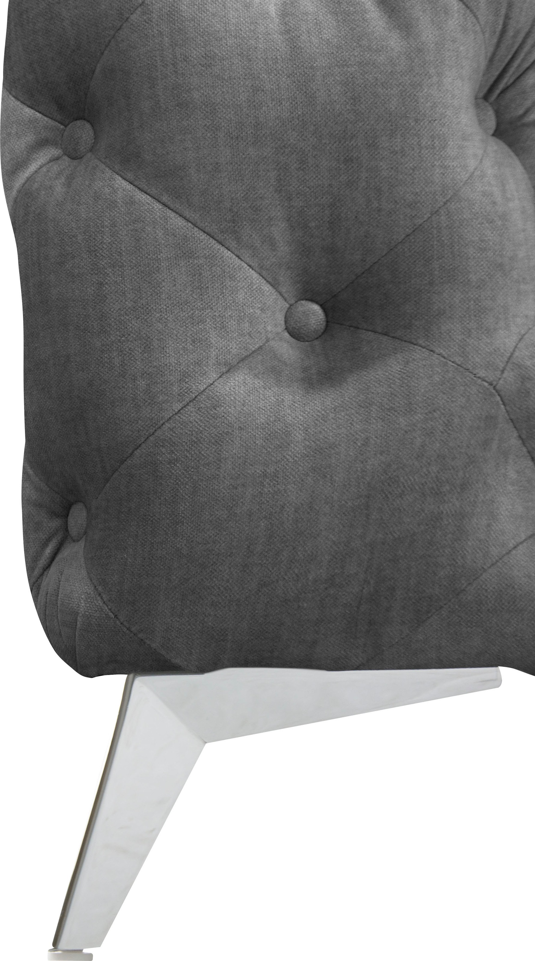 Leonique Chesterfield-Sofa »Ecksofa GLYNIS L-Form mit Wellenunterfederung, Maße B/T/H 264/204/75cm«, aufwändige Knopfheftung, moderne Chesterfield Optik, Fußfarbe wählbar