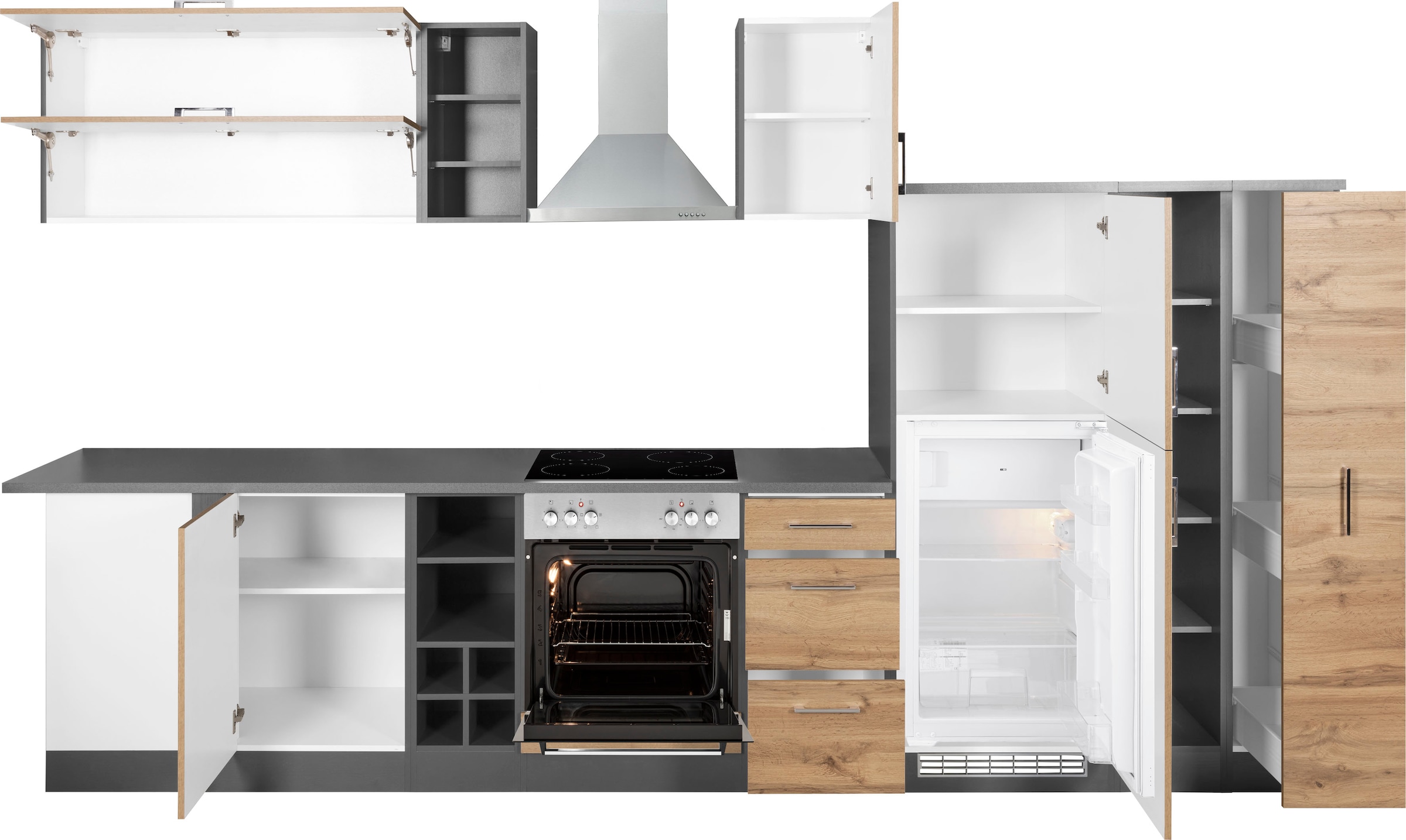 KOCHSTATION Winkelküche »KS-Colmar« ohne E-Geräte, Stellbreite 210/360 cm