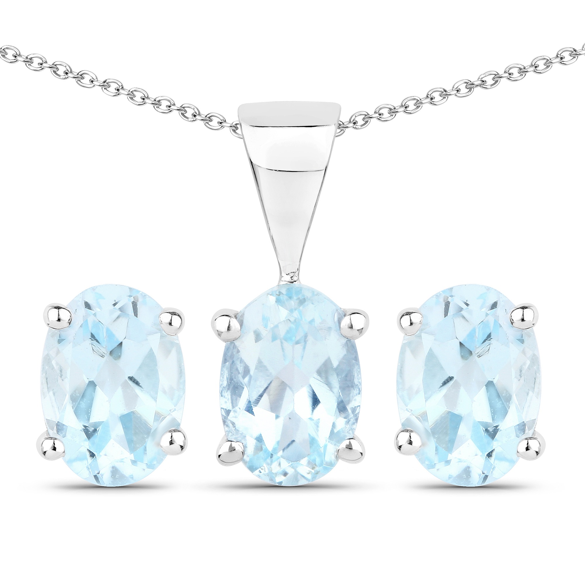 Vira Jewels Paar Ohrstecker »Silber 925 rhodiniert mit echtem Blautopas (beh.)«