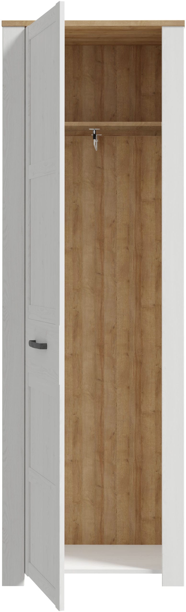 FORTE Garderobenschrank »Garderobenschrank, Höhe 205,4cm, Soft Close, ausziehbare Kleiderstange« B/H/T 66,7/205,4/42 cm