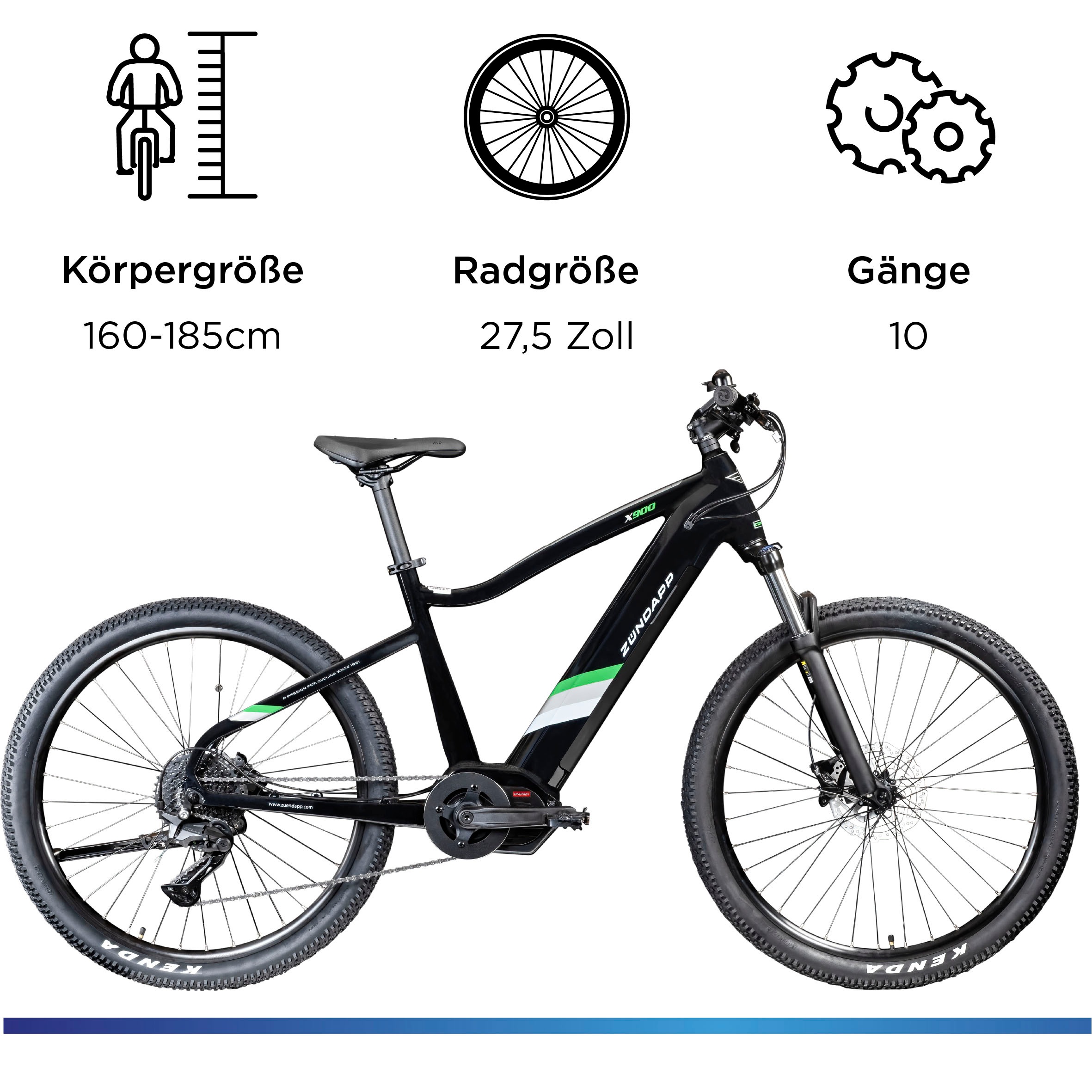 Zündapp E-Bike »X900«, 10 Gang, Shimano, Cues U6020 SGS, Mittelmotor 250 W