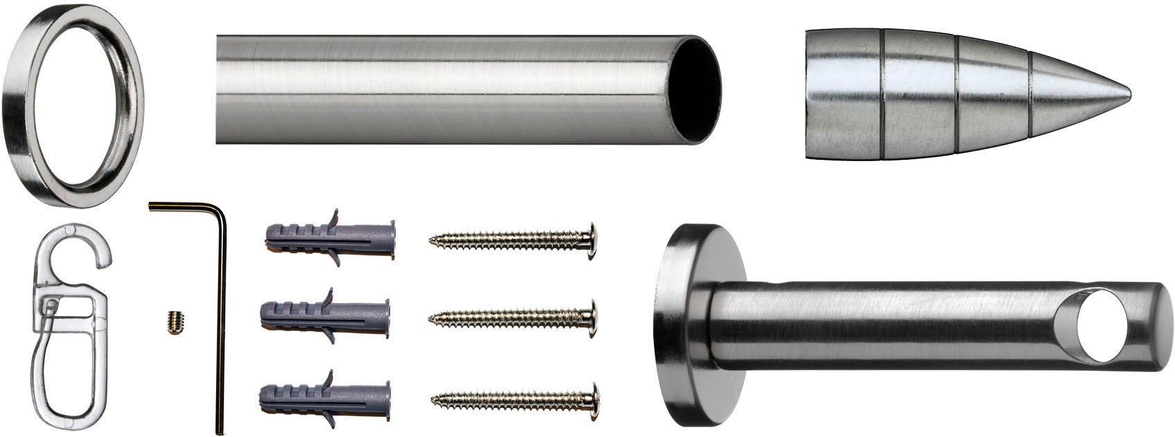 indeko Gardinenstange »Menorca« Ø 12 mm 1 läufig-läufig Fixmaß Komplett-Set günstig online kaufen