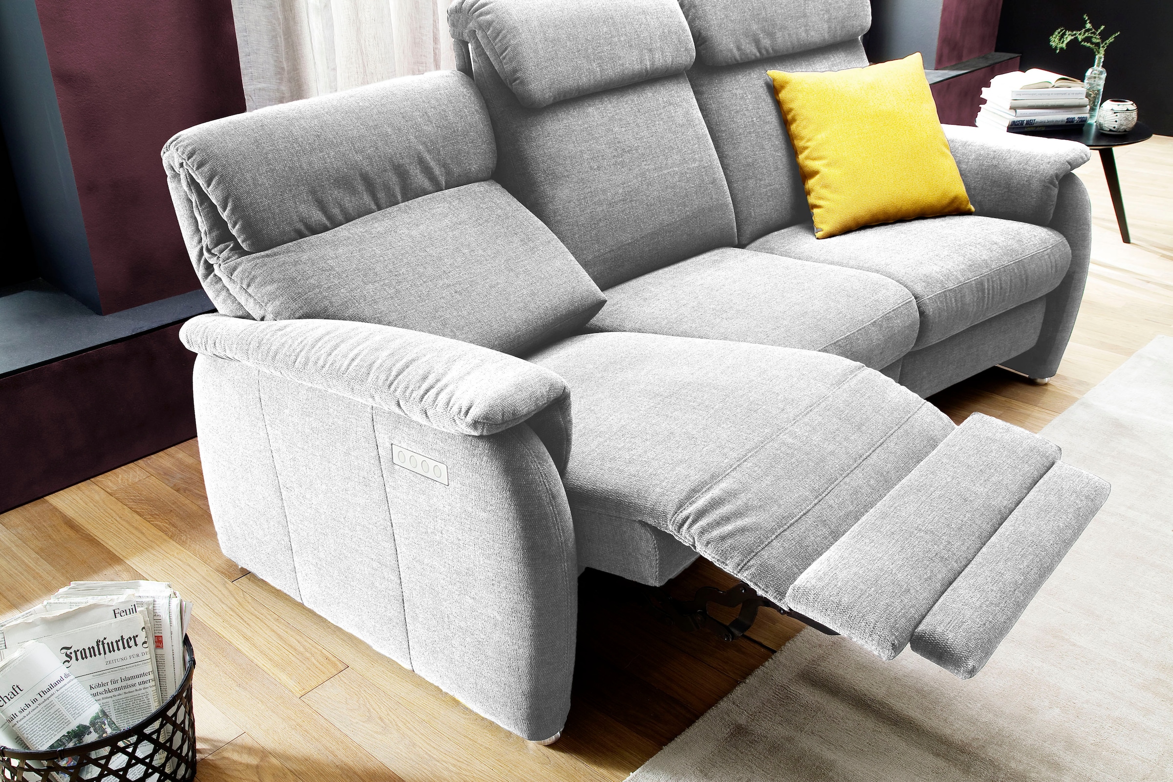 Home affaire Sofa "Turin", mit motorischer Relaxfunktion, Tisch, Leuchte + günstig online kaufen