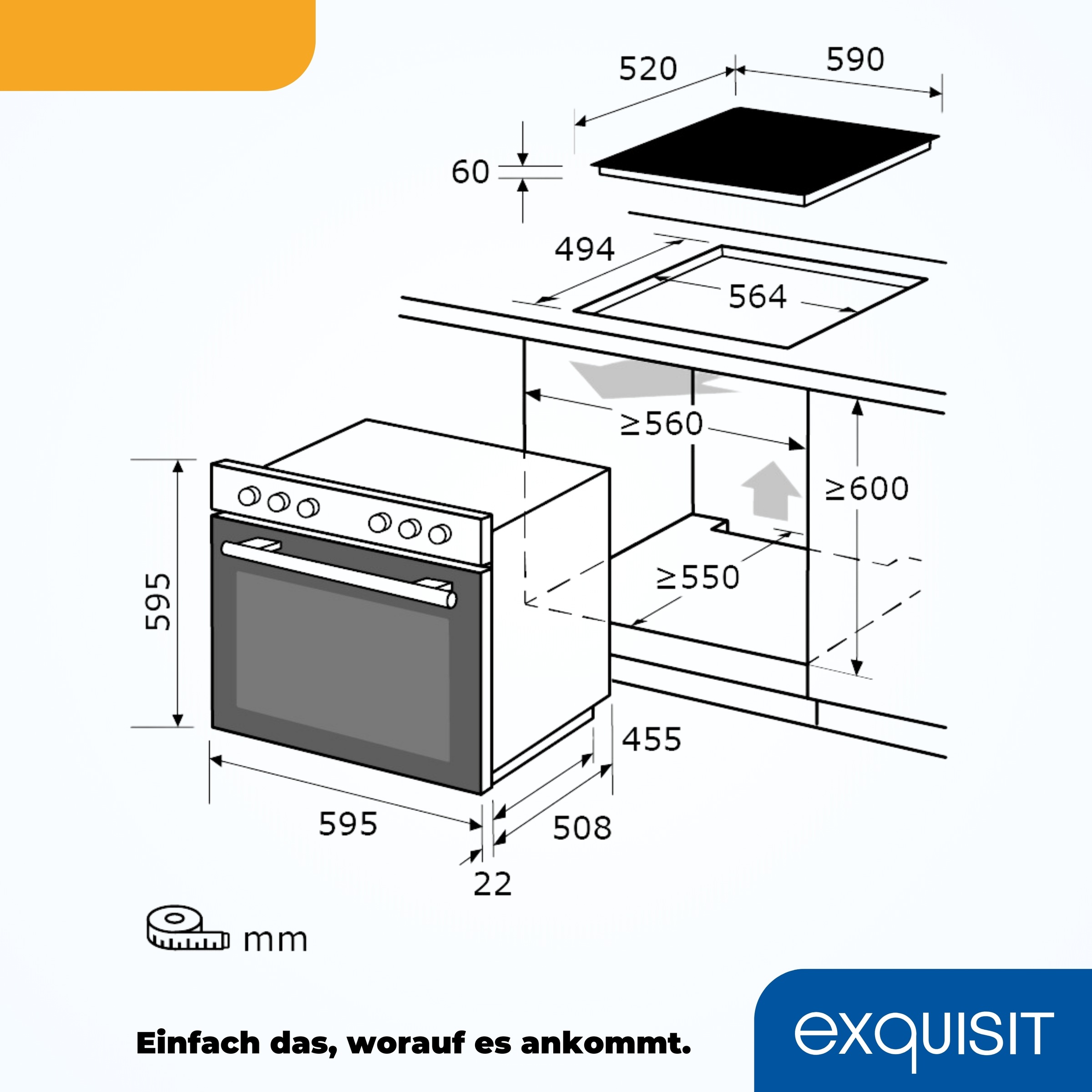 exquisit Elektro-Herd-Set »EHE256-U-020 schwarz«