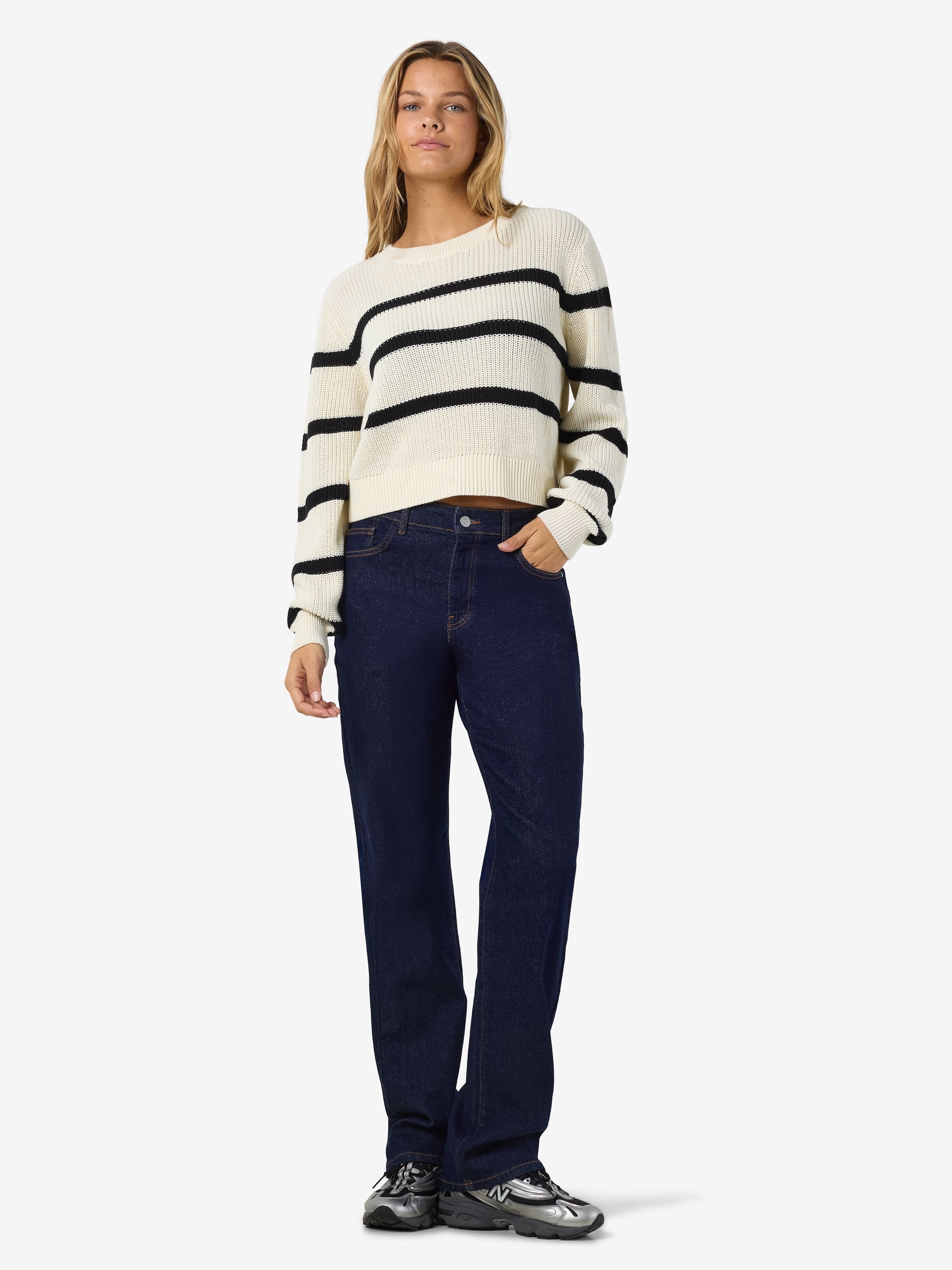 Noisy may Strickpullover »NMMAYSA L/S STRIPE O-NECK KNIT NOOS«