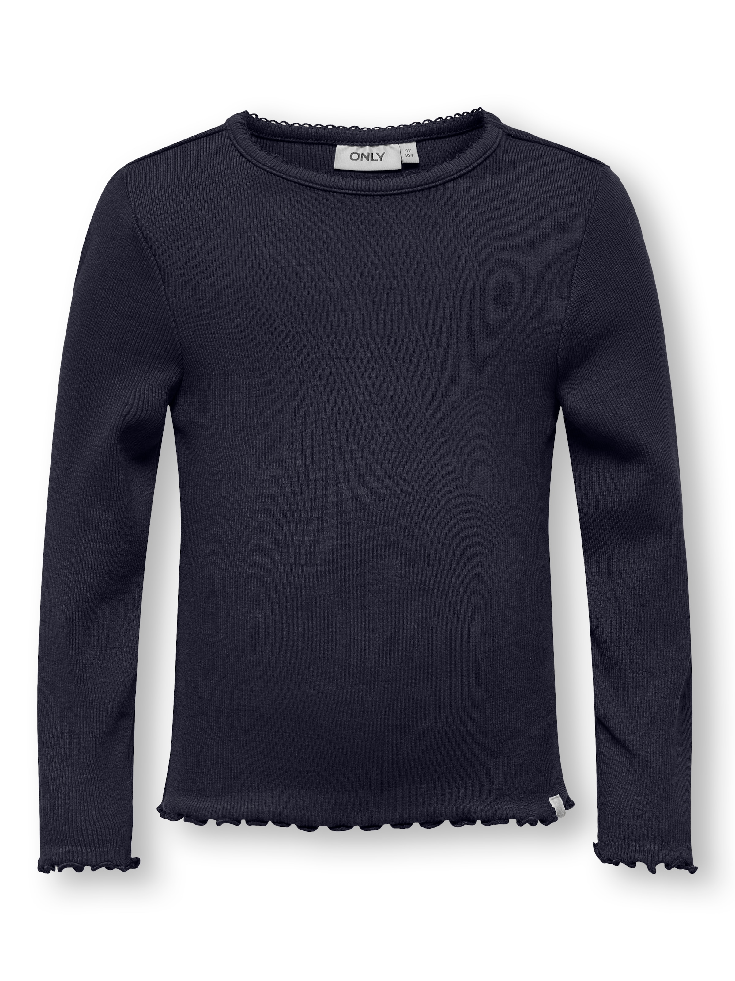 KIDS ONLY Langarmshirt »KMGTRINNY SLD LS ONECK TOP JRS NOOS« aus Baumwollmischung, figurbetonte Passform, mit Jersey und Rippware