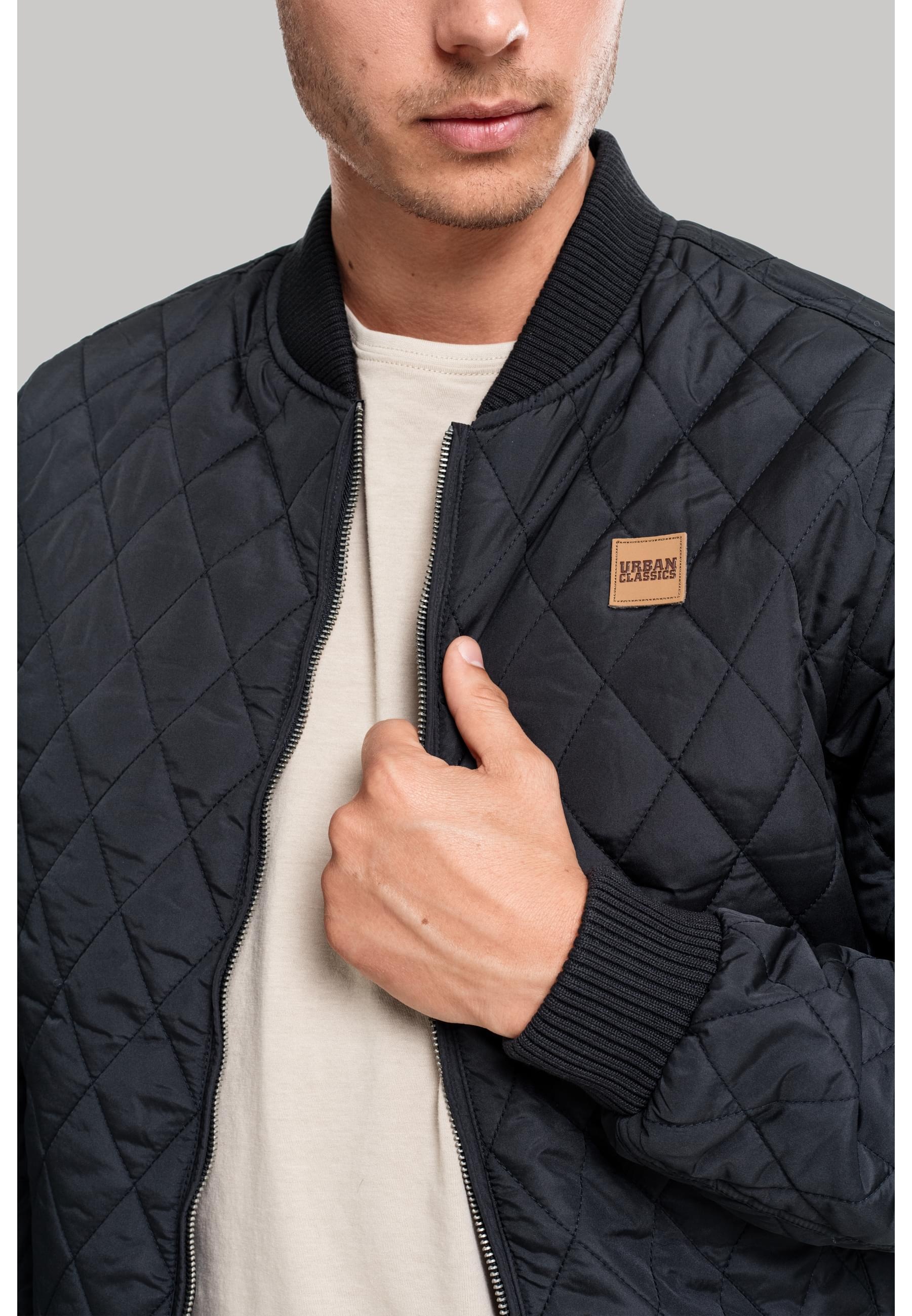 URBAN CLASSICS Allwetterjacke »Urban Classics Herren Diamond Quilt Jacket« 1 Stk. tlg. ohne Kapuze